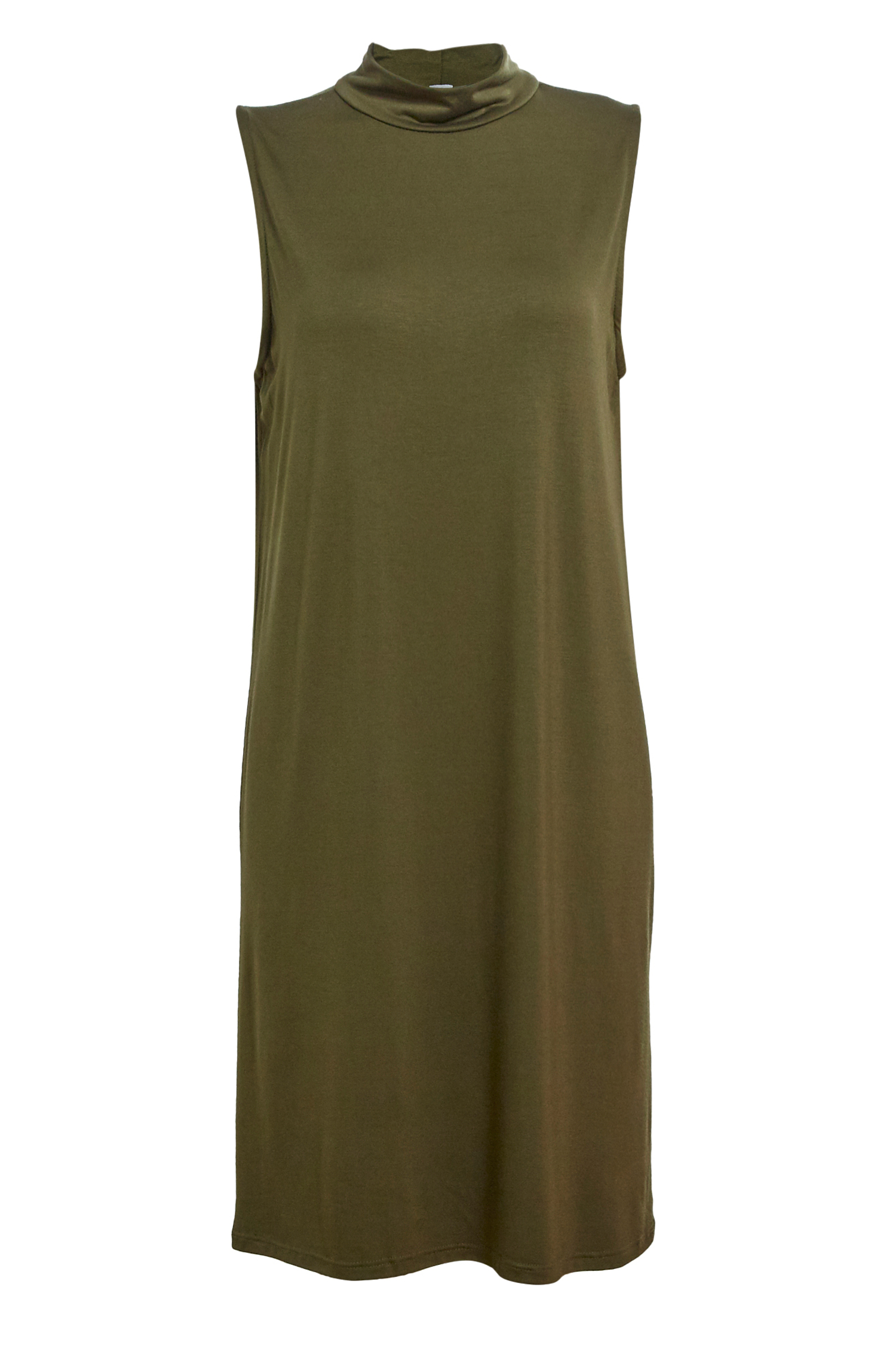 Bamboo Sleeveless Mock Neck Mini Dress