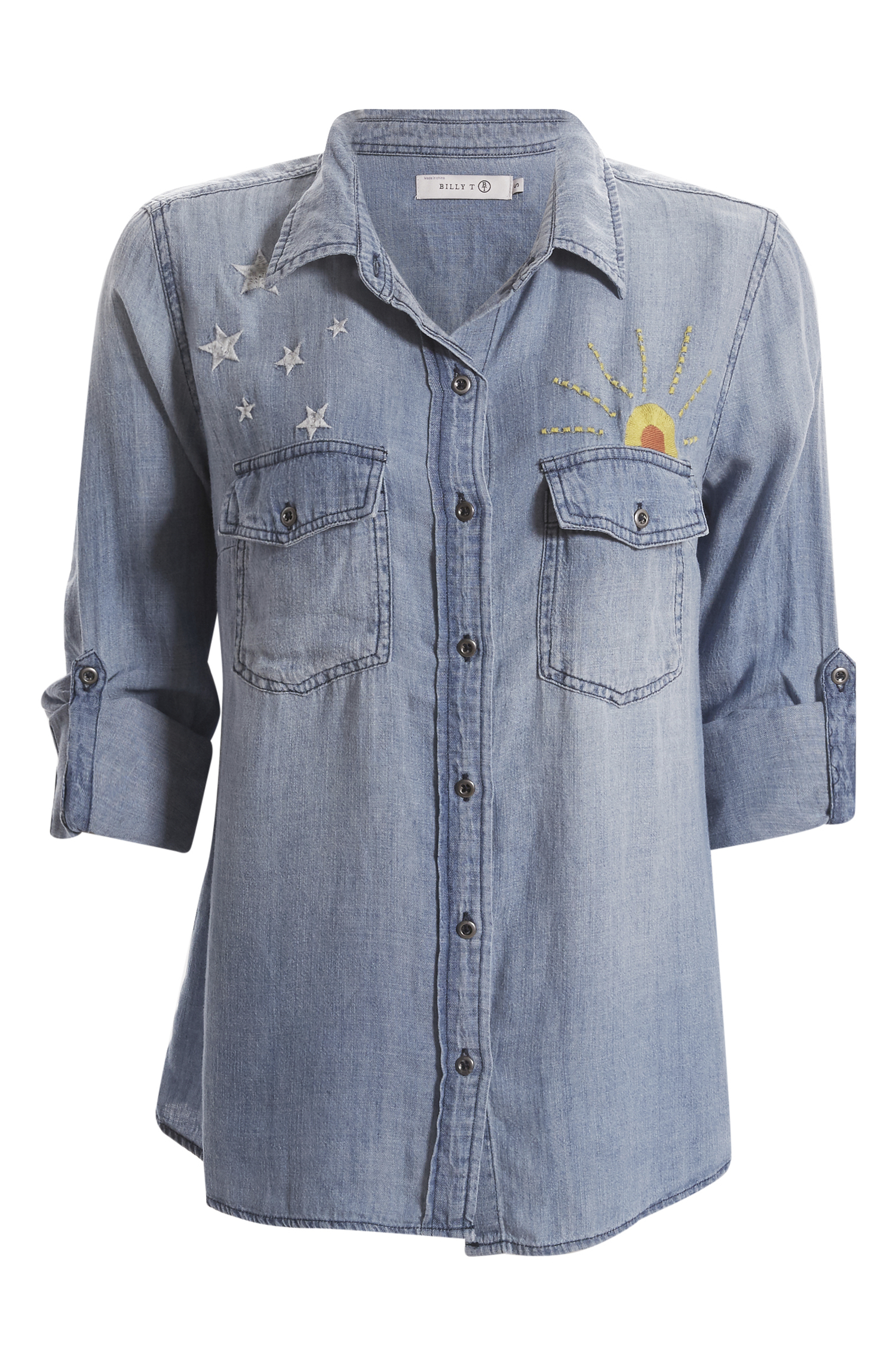 Sunshine Embroidered Button Up