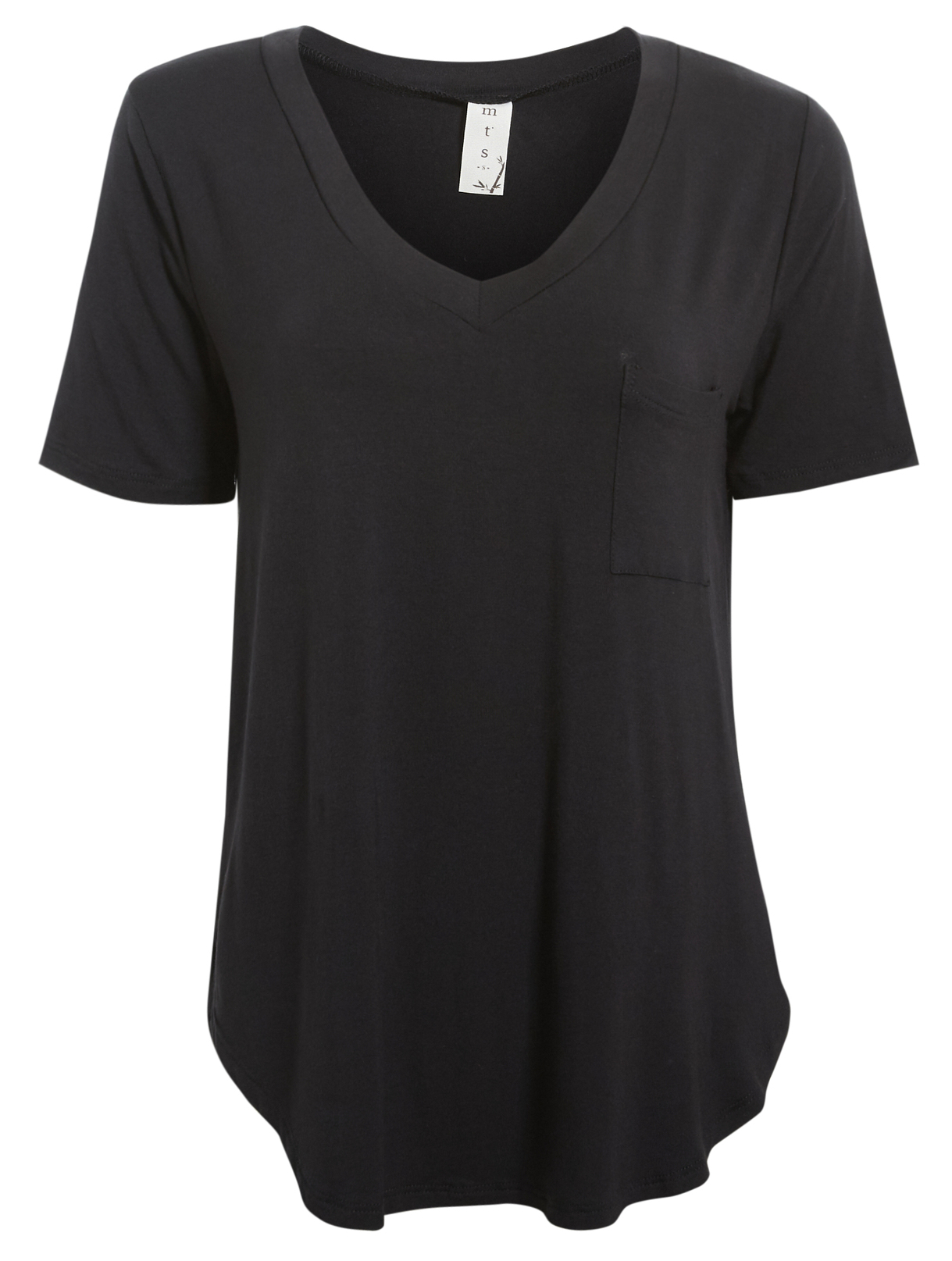 Bamboo V-Neck Tee With Front Pocket