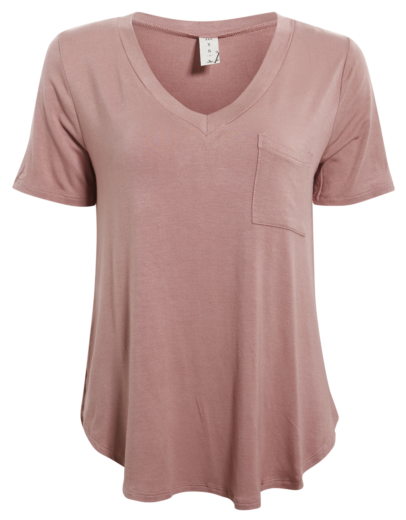 Bamboo V-Neck Tee With Front Pocket