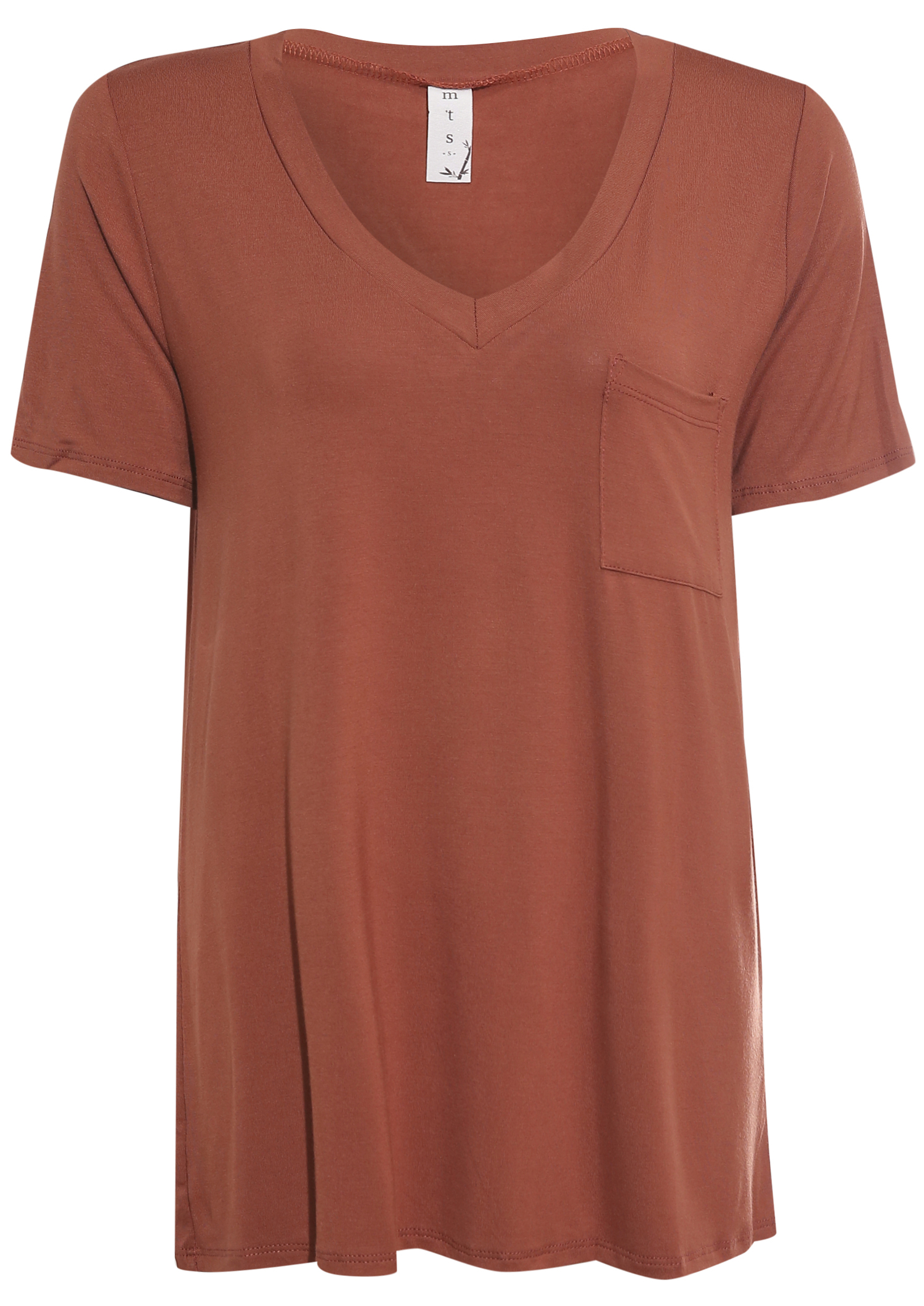 Bamboo V-Neck Tee with Front Pocket