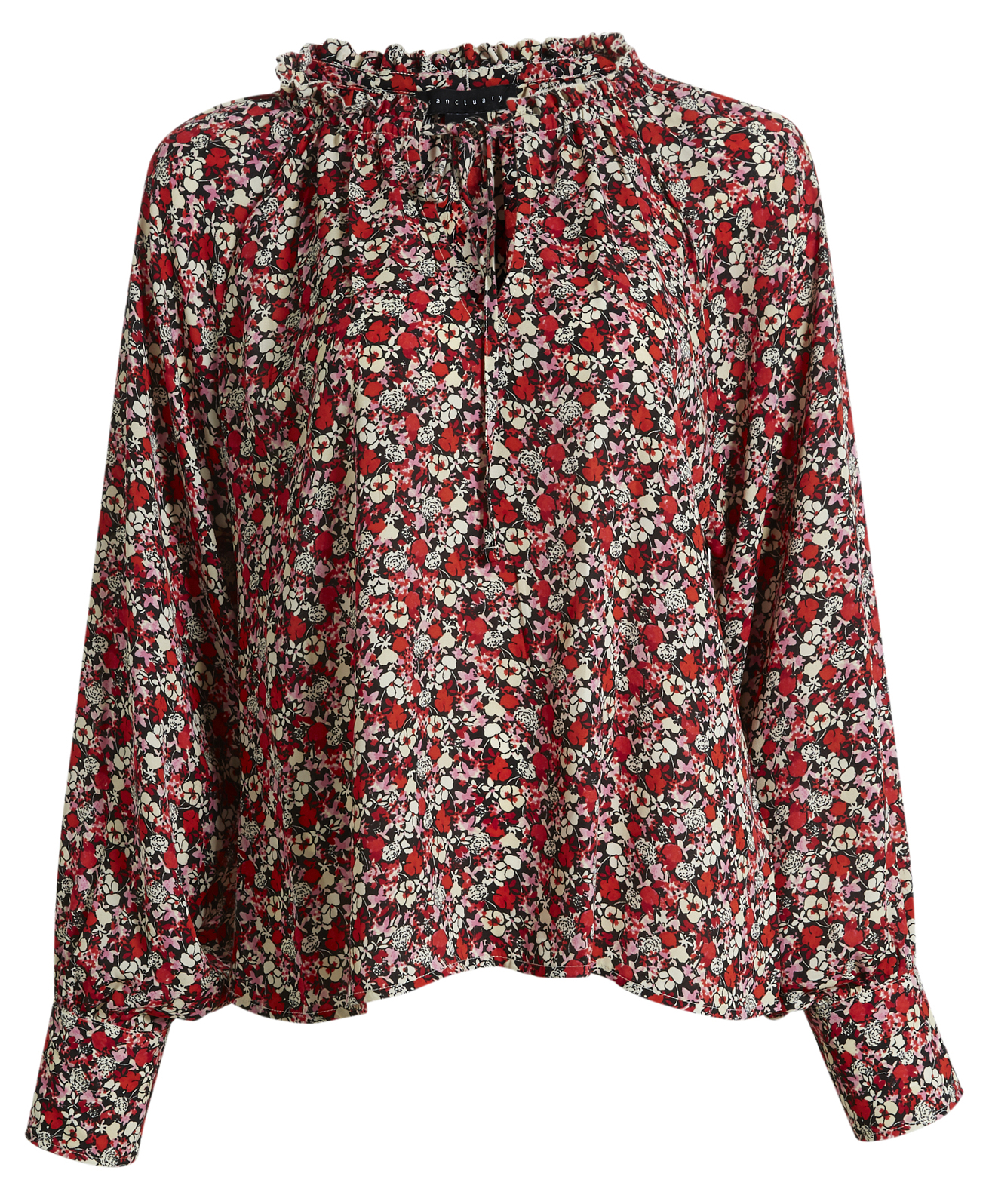 Sanctuary Floral Print Split Neck Long Sleeve