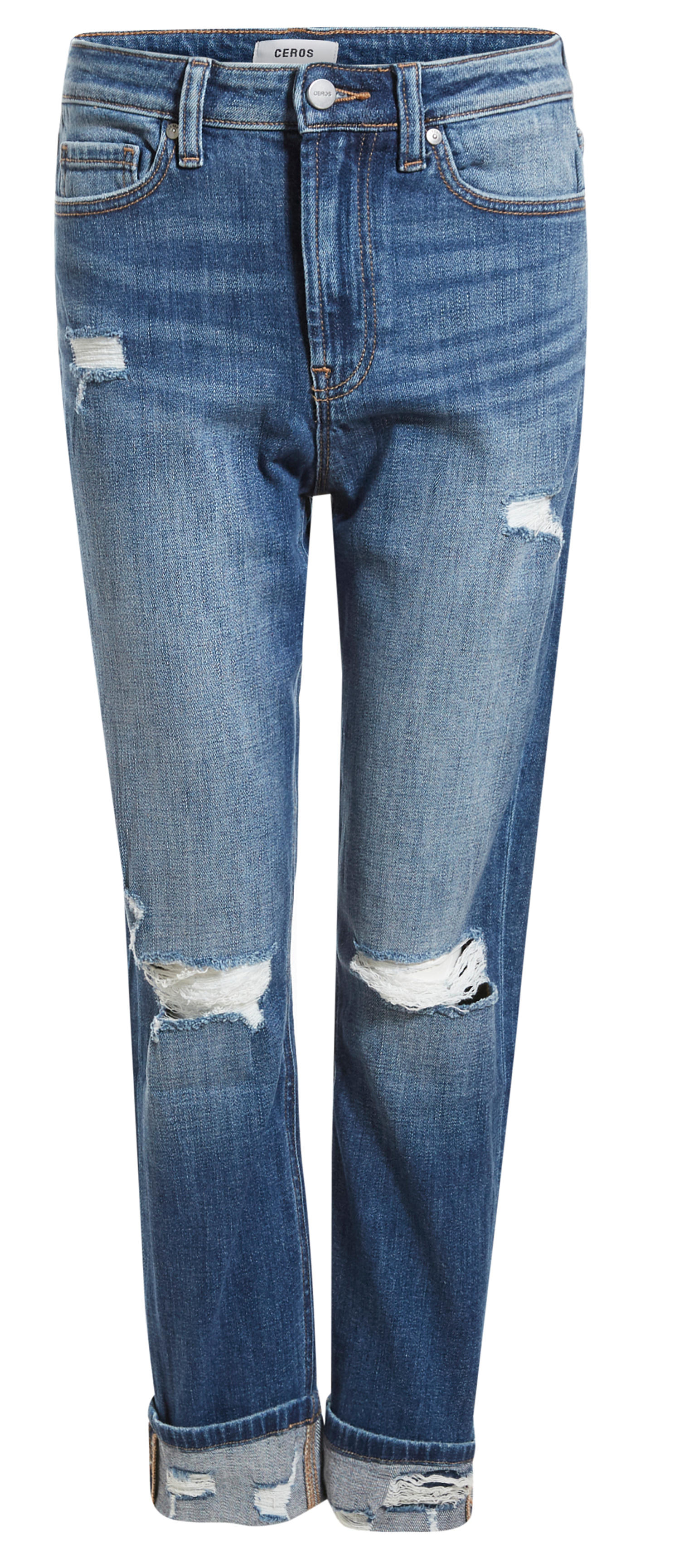 Ceros Jeans Cuffed Straight Leg