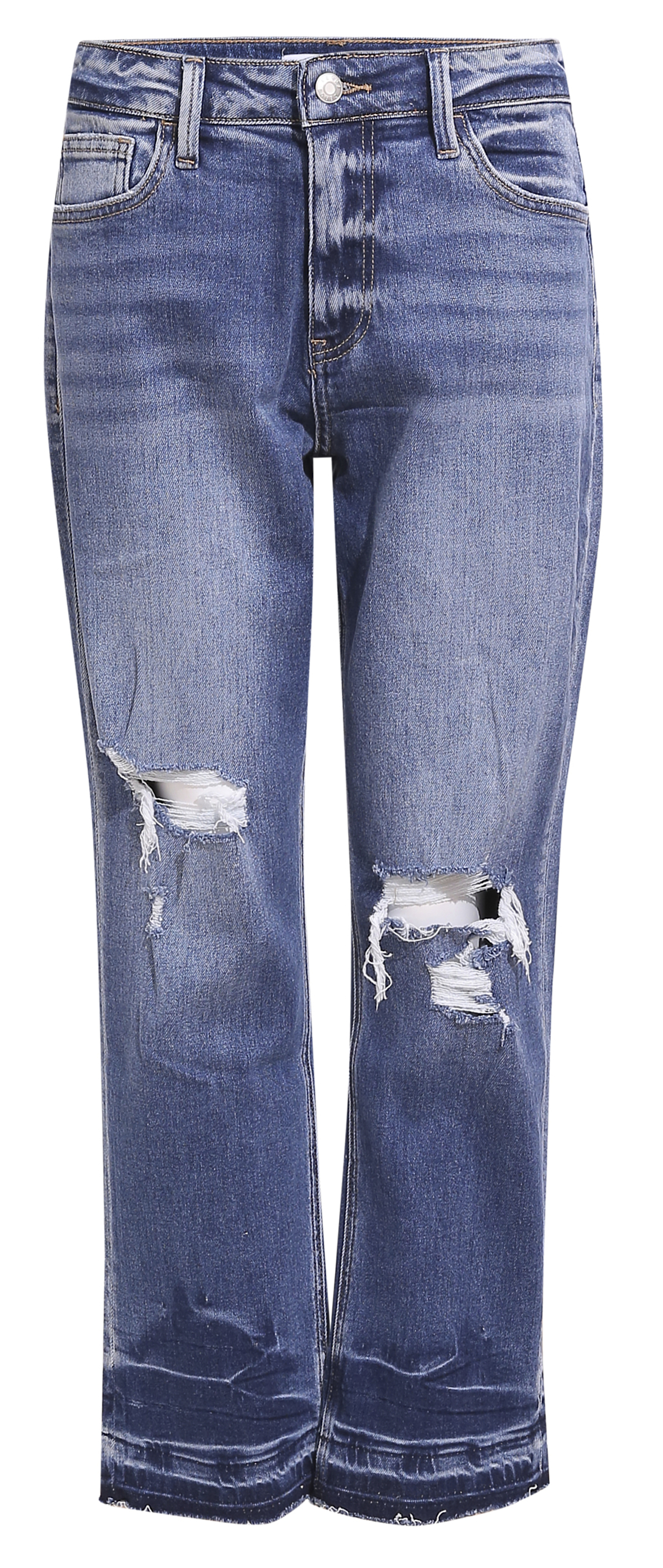 Ceros High Rise Released Hem Boyfriend Jean