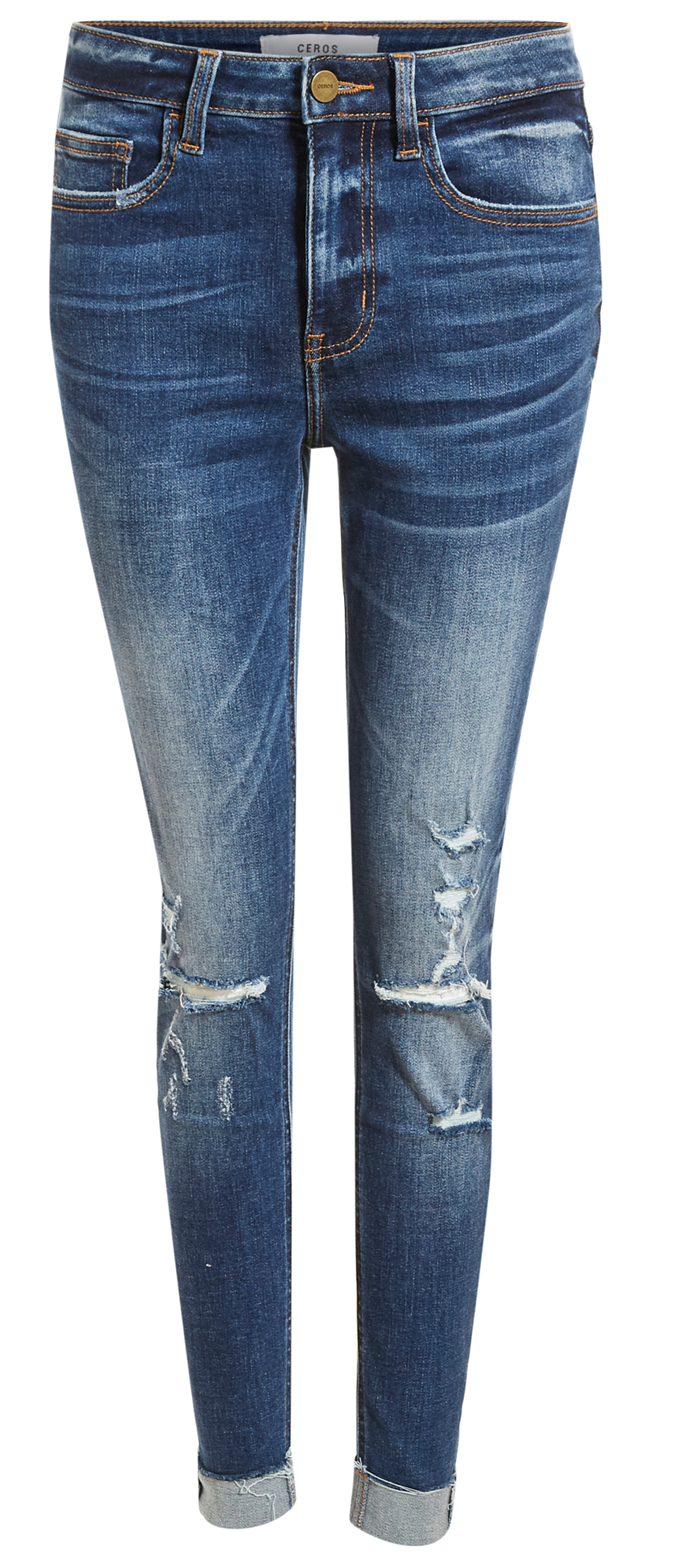Ceros Denim Mid Rise Crop