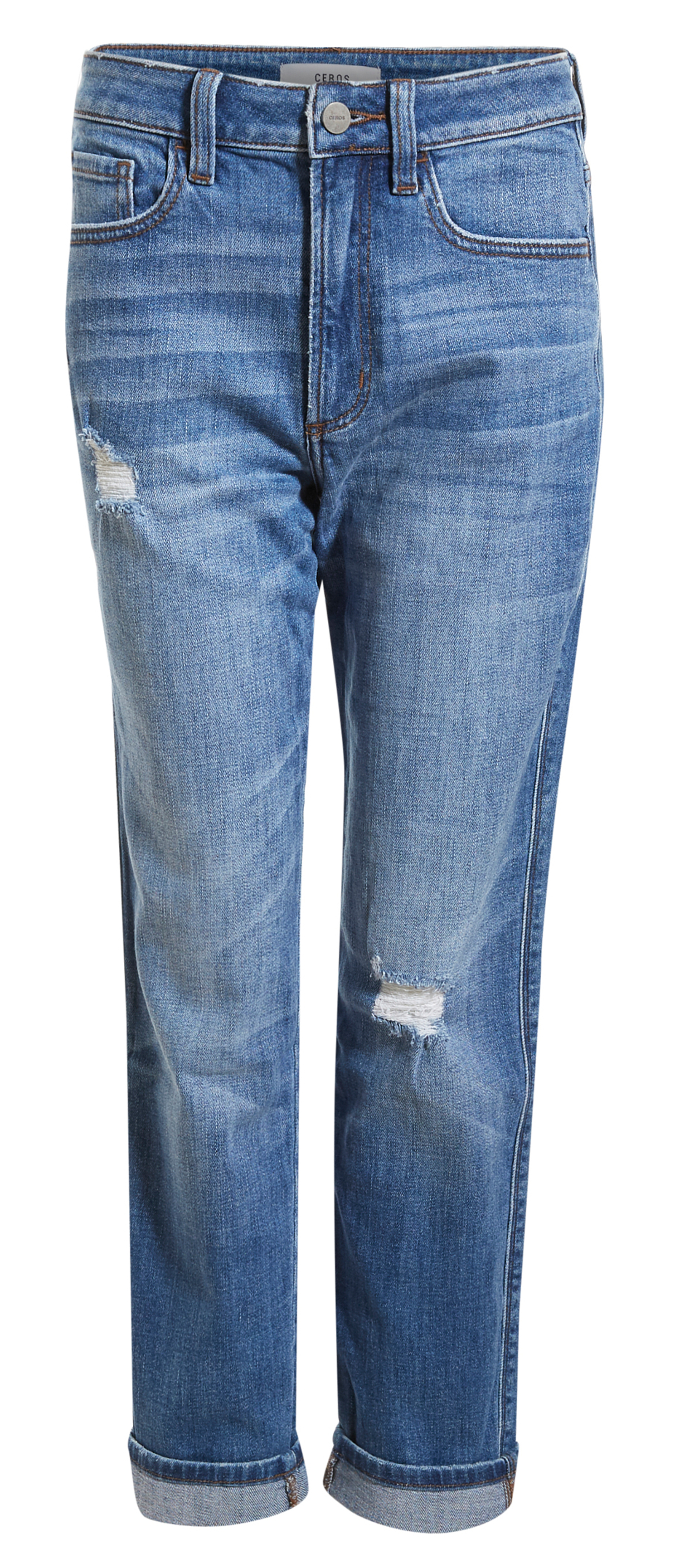 Ceros Jeans Cuffed Straight Leg