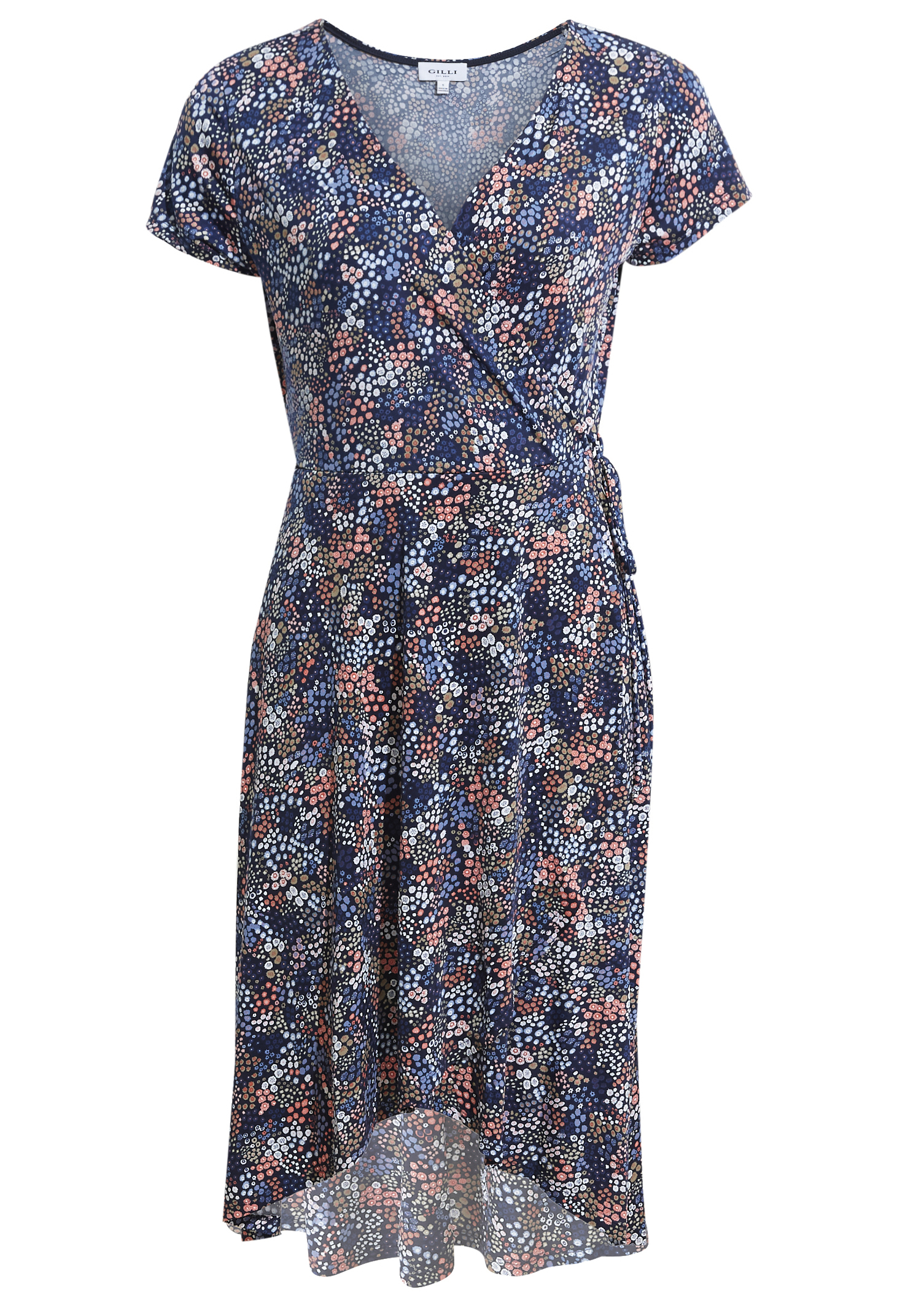 Printed Faux Wrap Dress