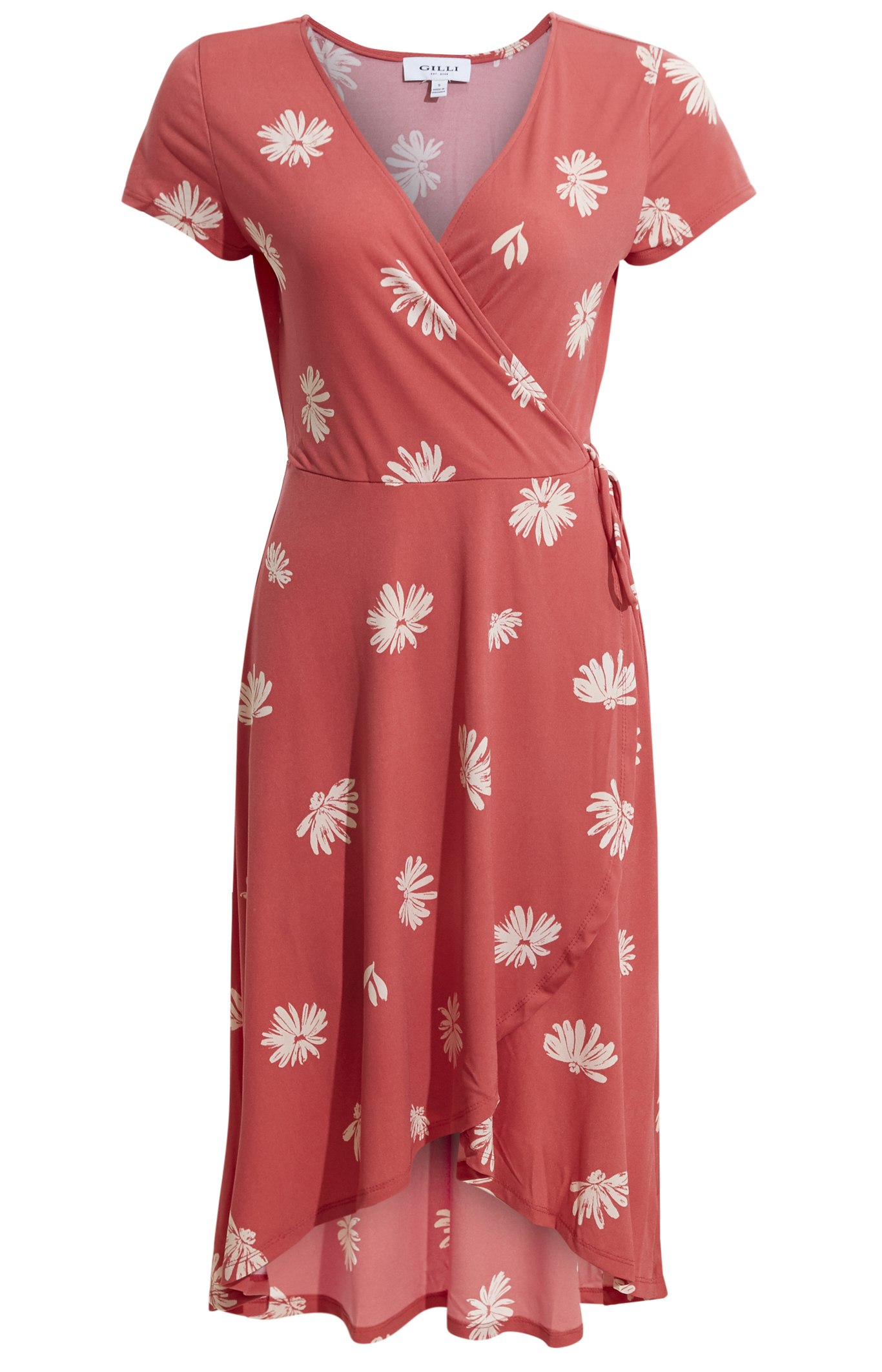 Faux Wrap Printed Dress