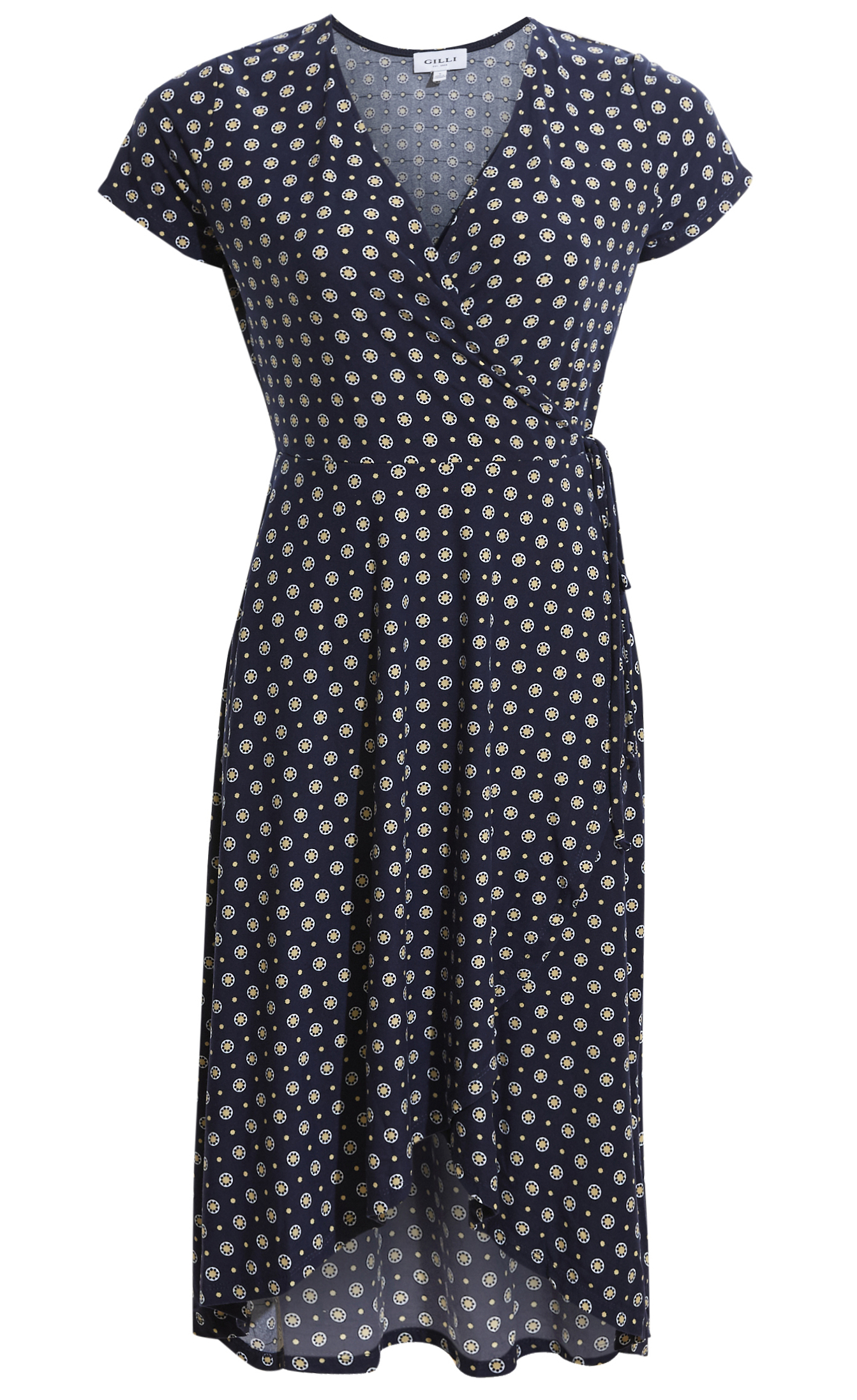 Geo Printed Faux Wrap Dress