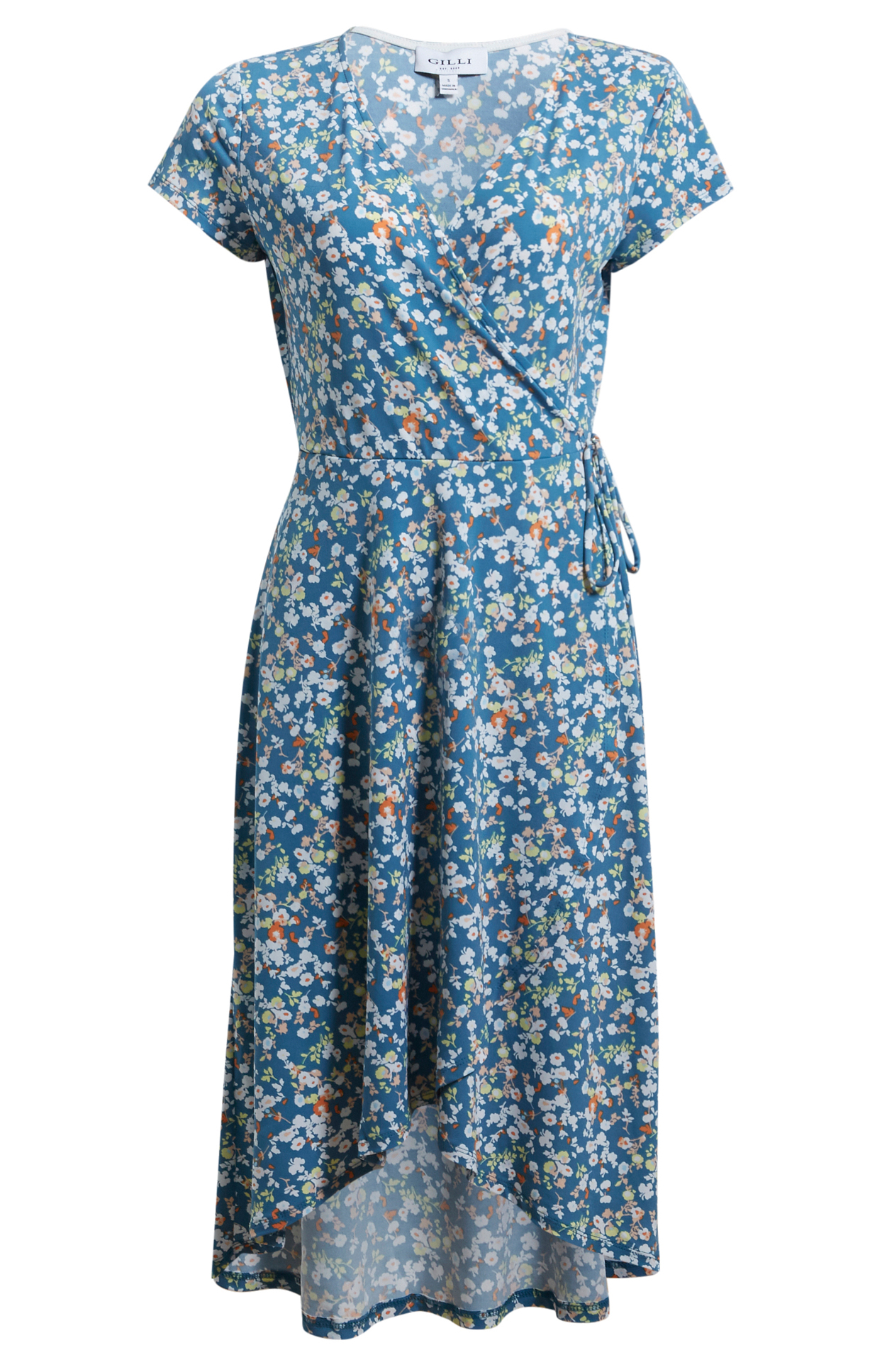 Floral Print Surplice Dress