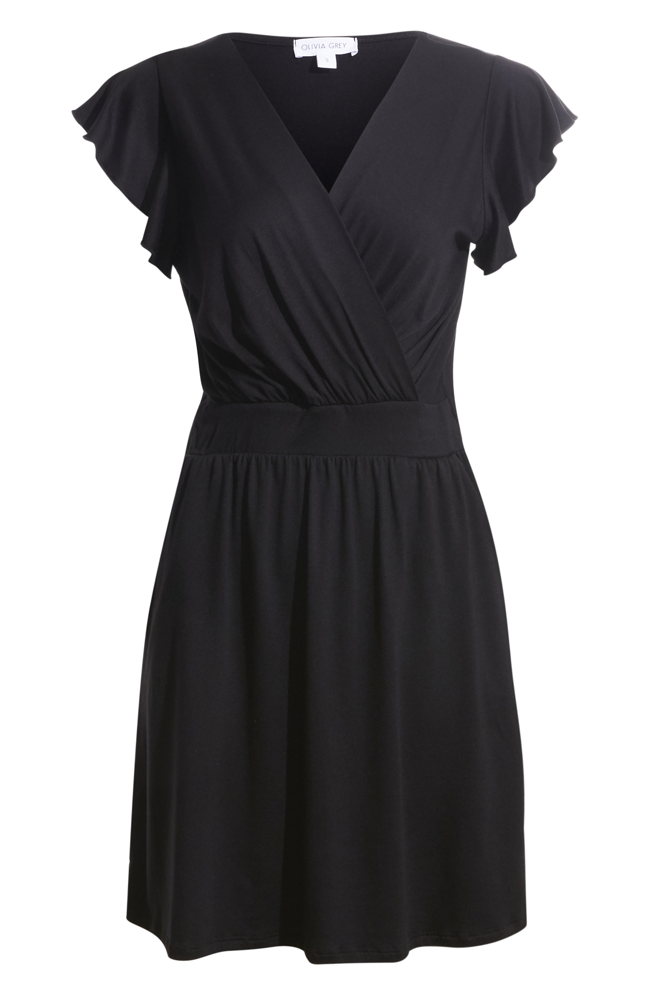 Surplice Ruffle Sleeve Dress