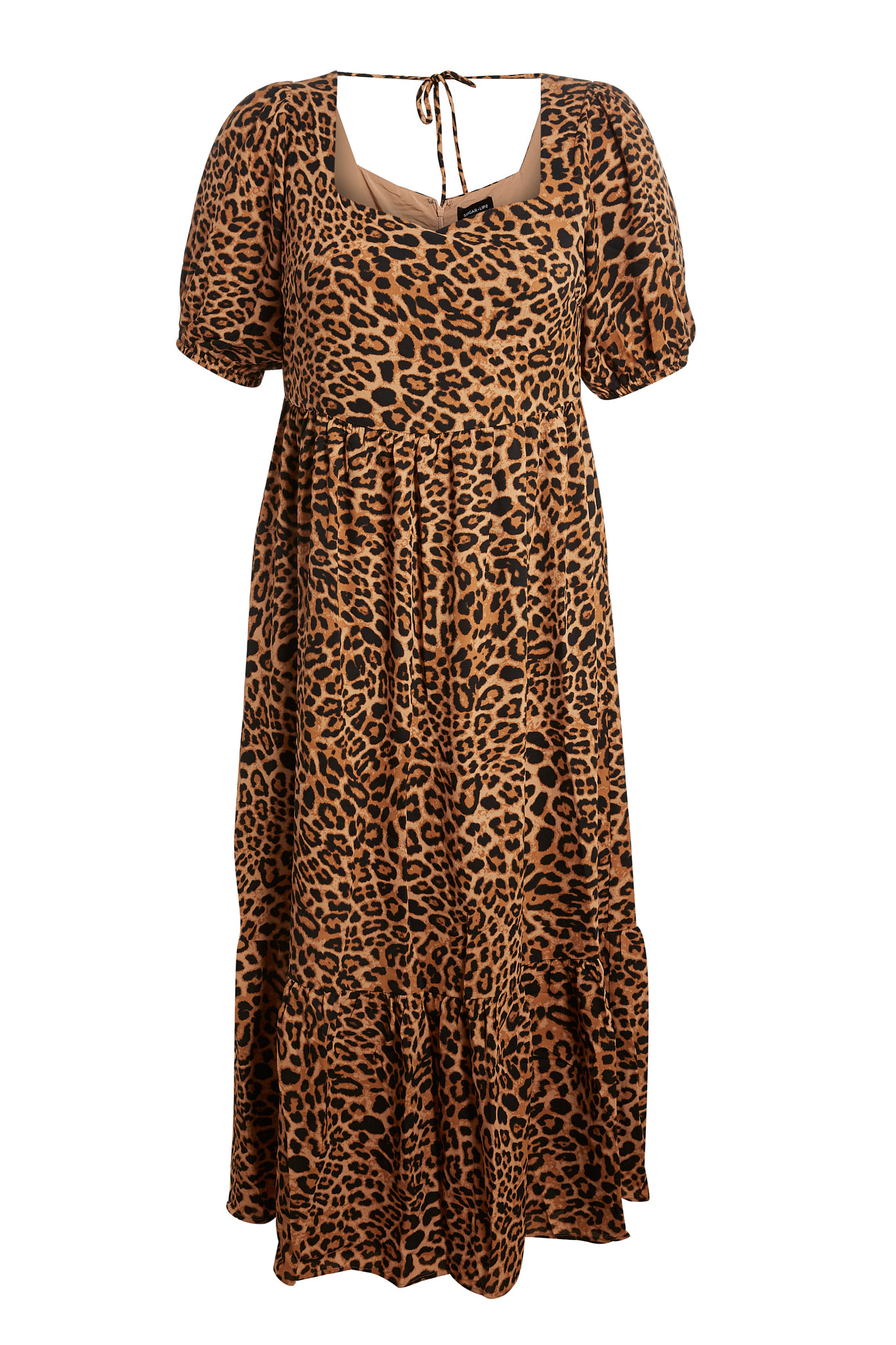 Hime Maxi Dress in Animal Drip Brown