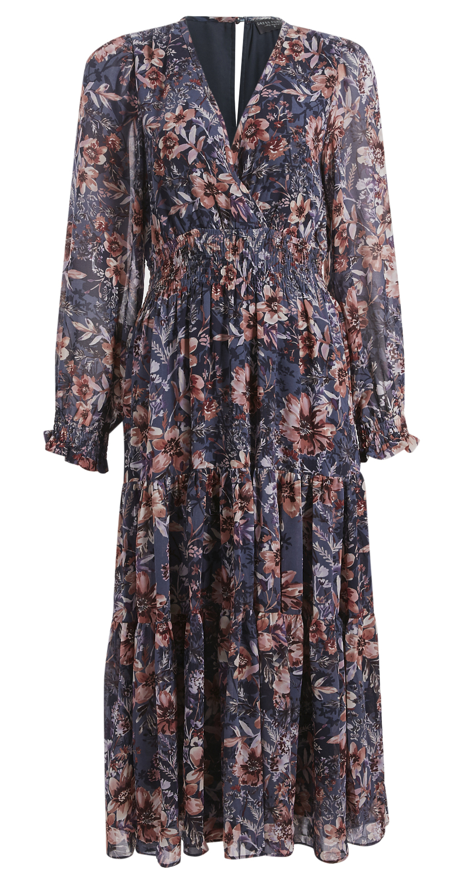 Surplice Floral Midi Dress