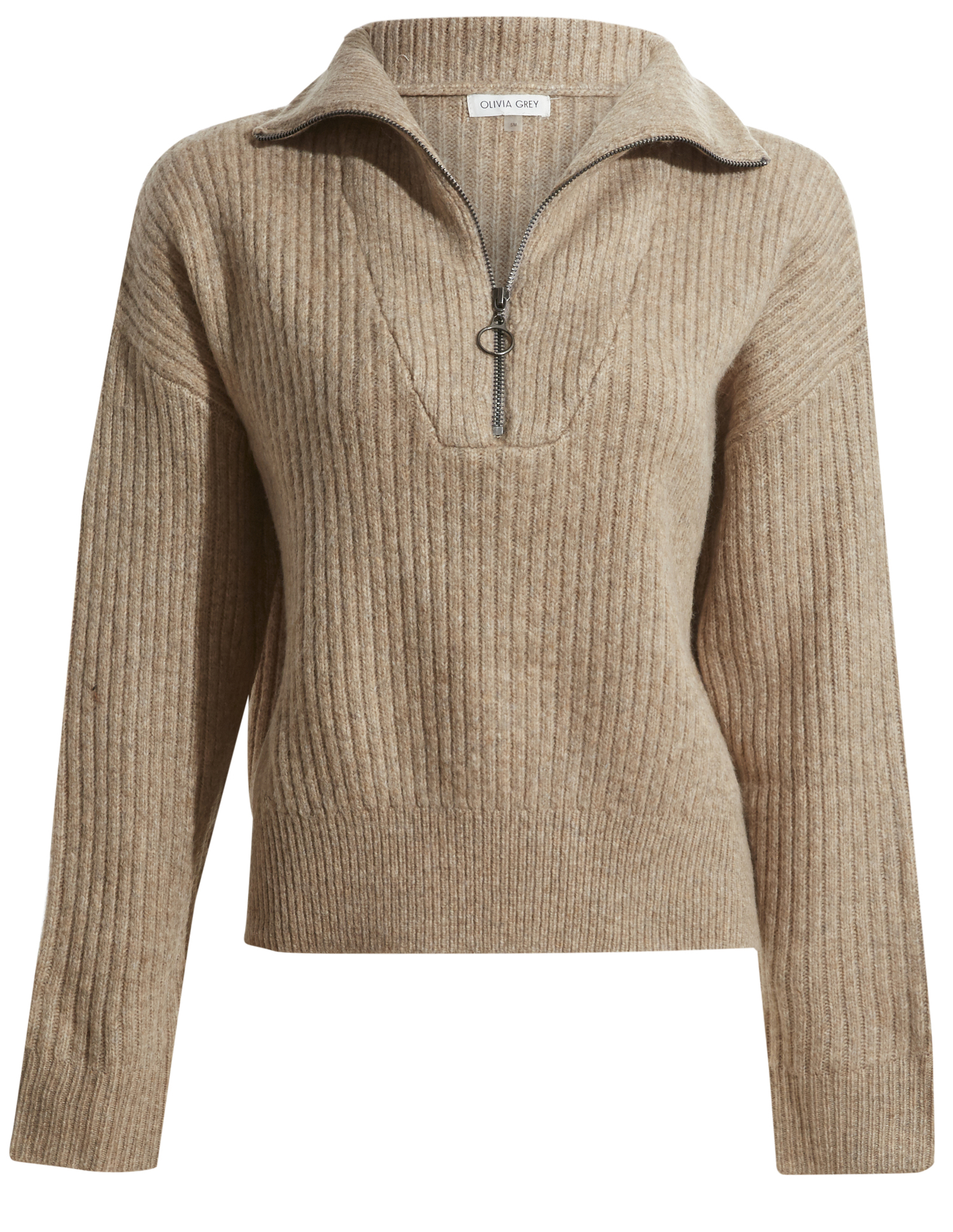 Half Zip Ribbed Sweater