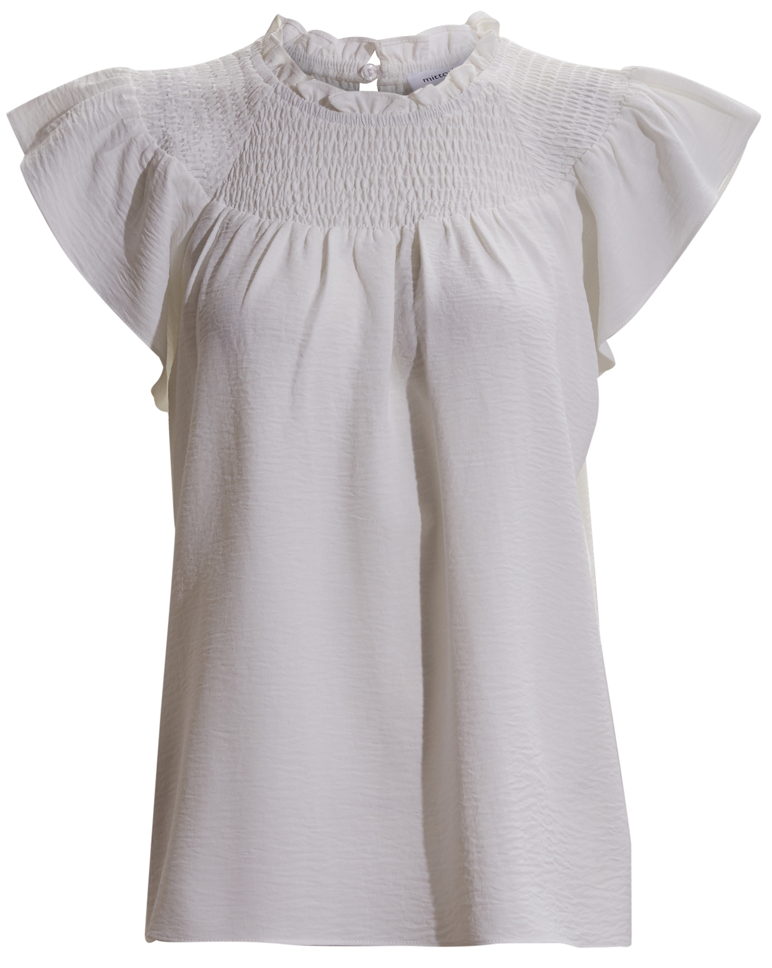 Smocked Ruffle Sleeve Top