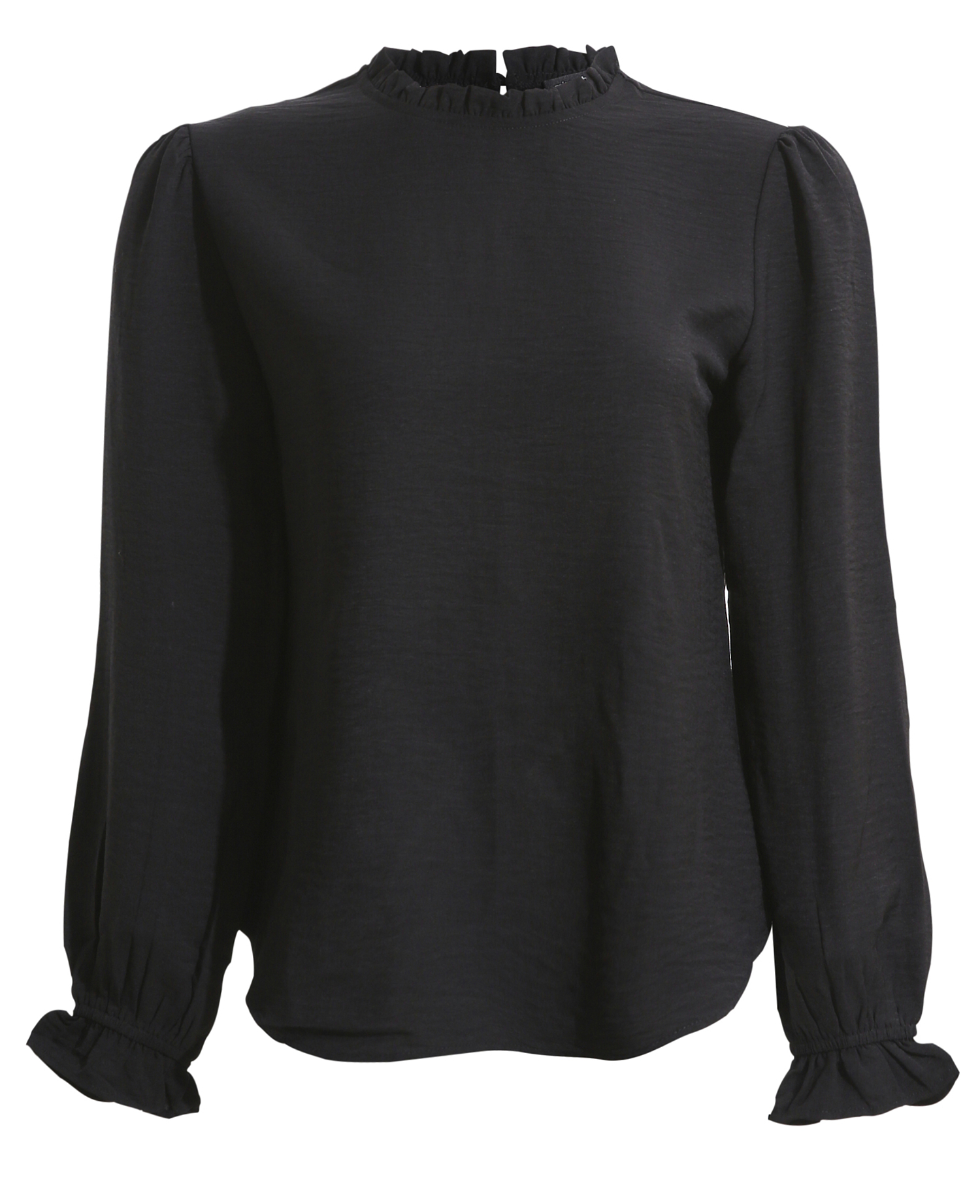 Mock Neck Ruffle Detail Blouse