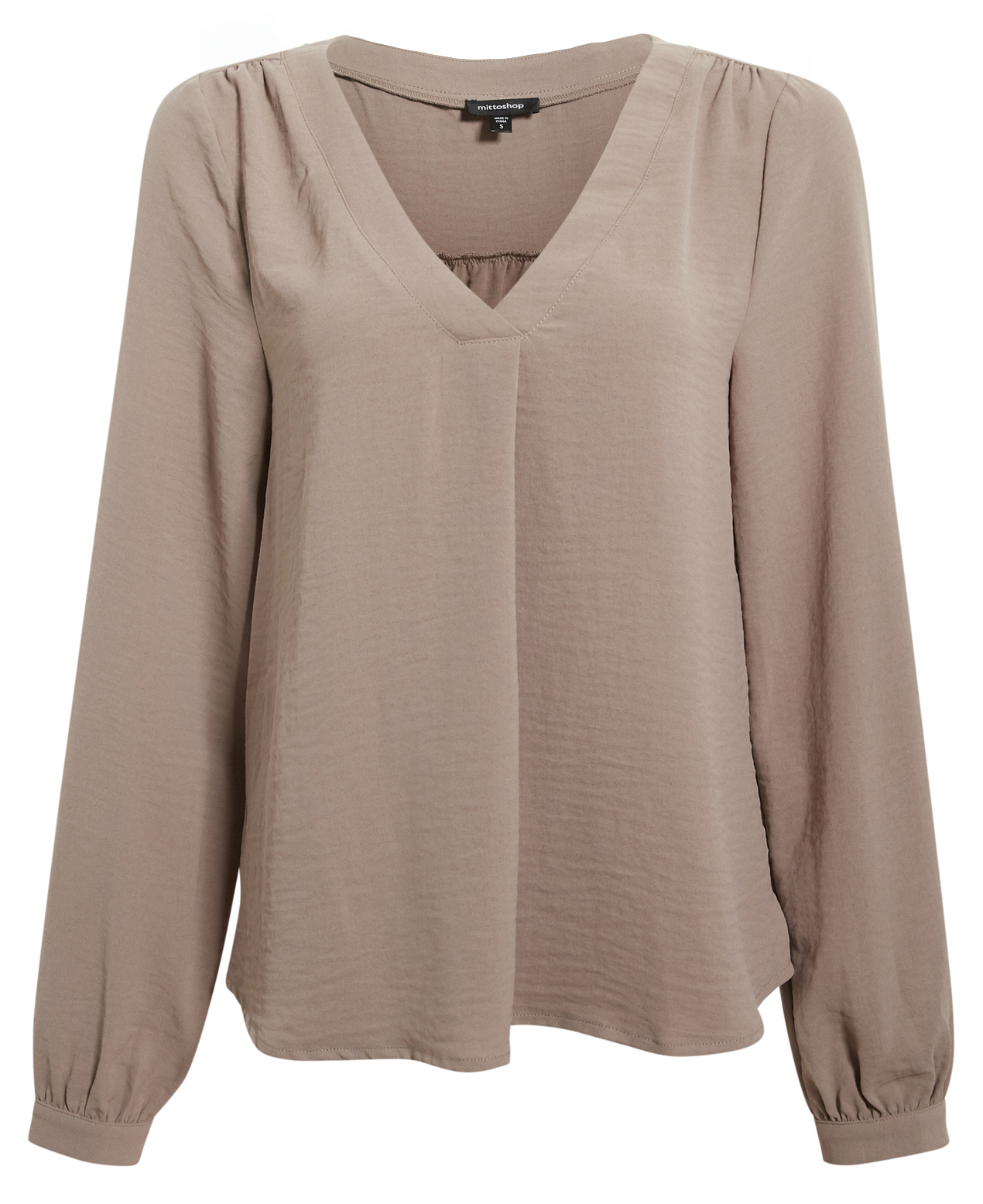 V Neck Drop Hem Blouse