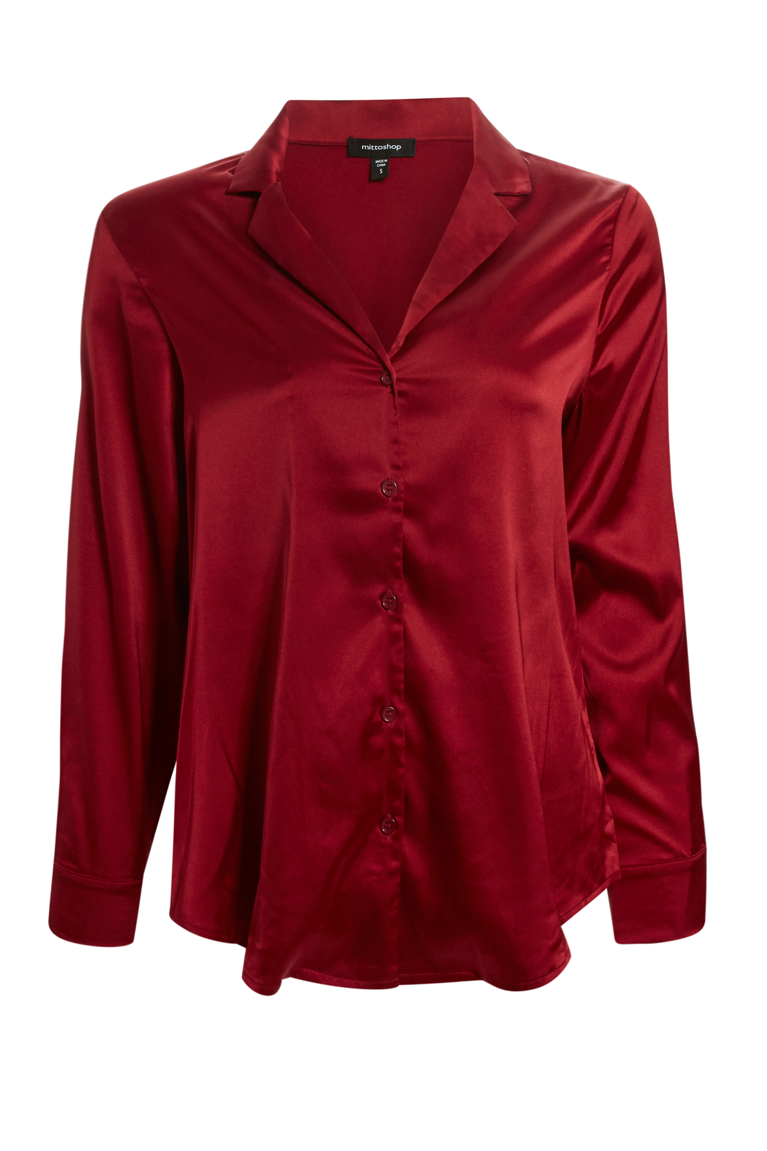 Satin Notched Collar Top