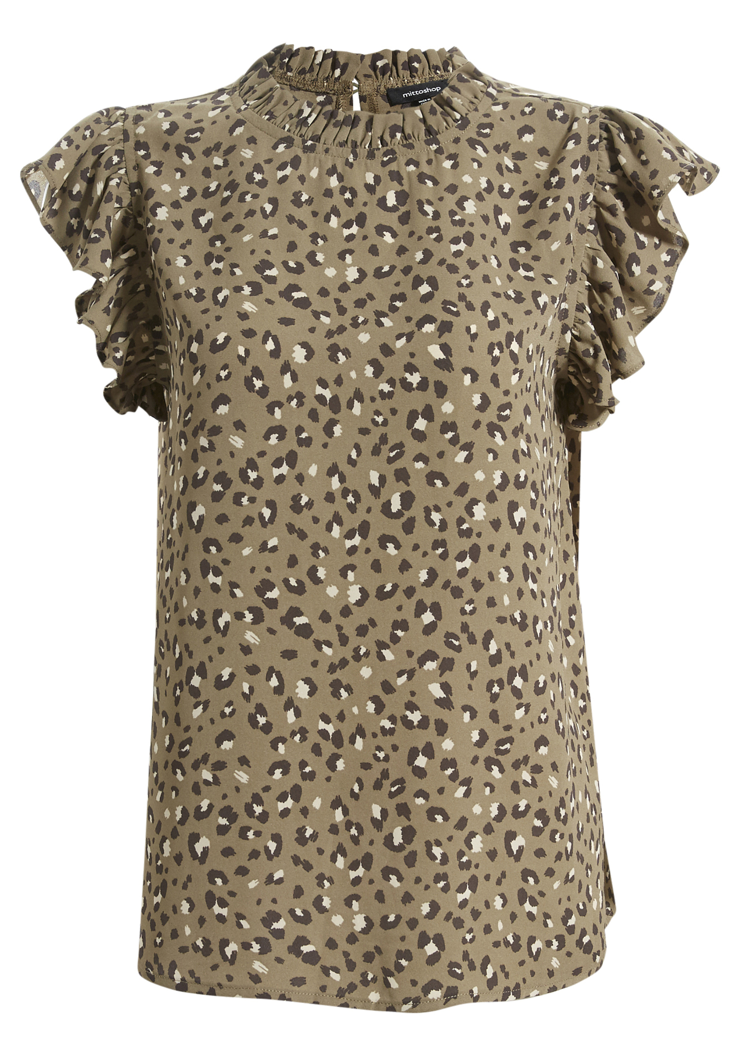 Short Sleeve Animal Print Top