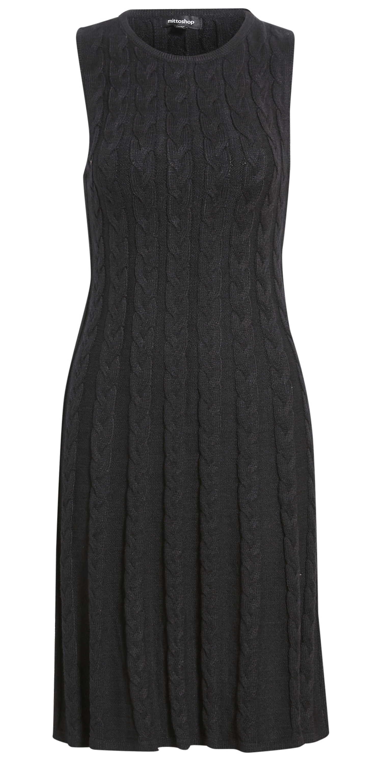 Sleeveless Cable Knit Sweater Dress