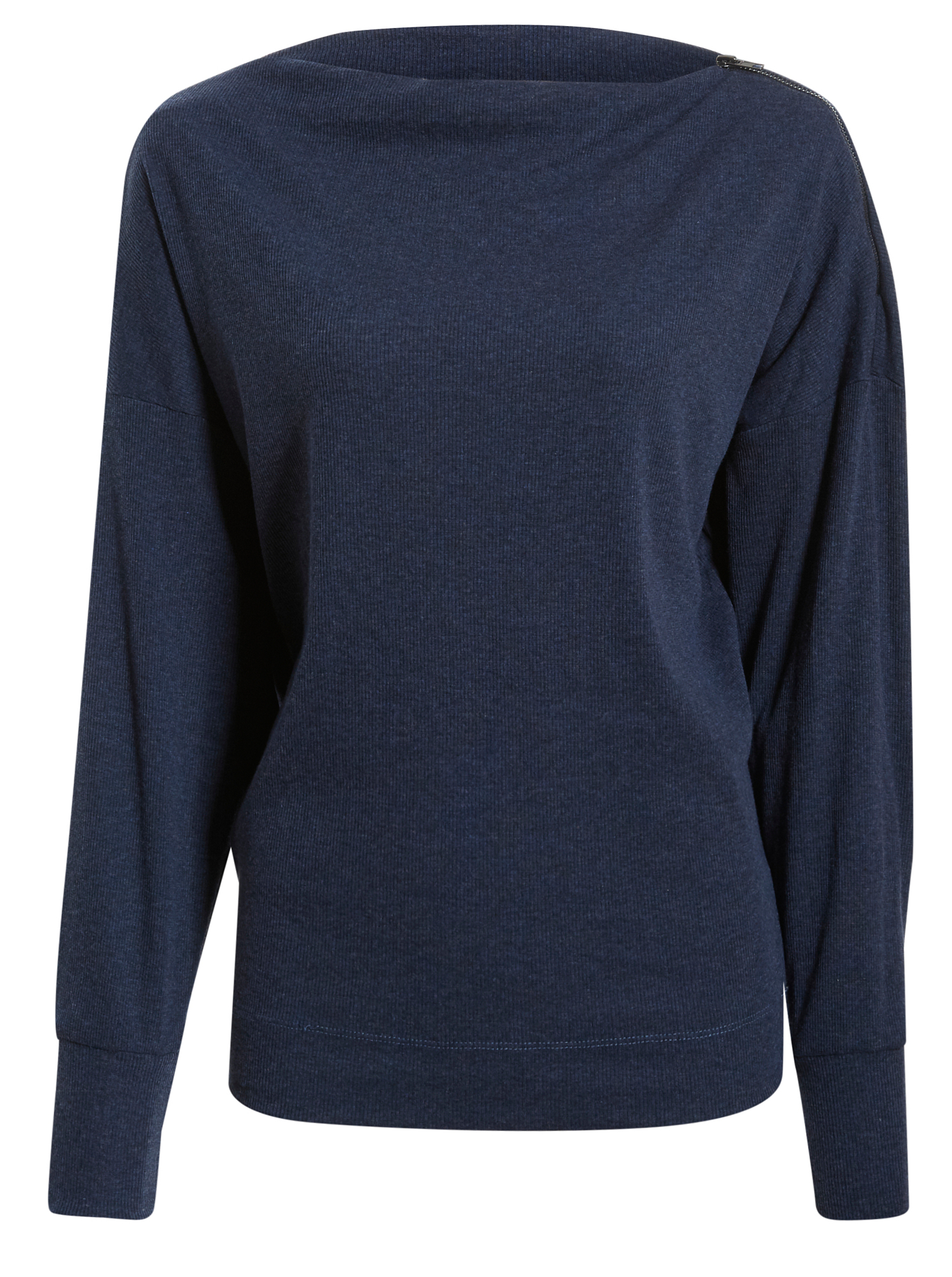 Ribbed Side-Zip Knit Top