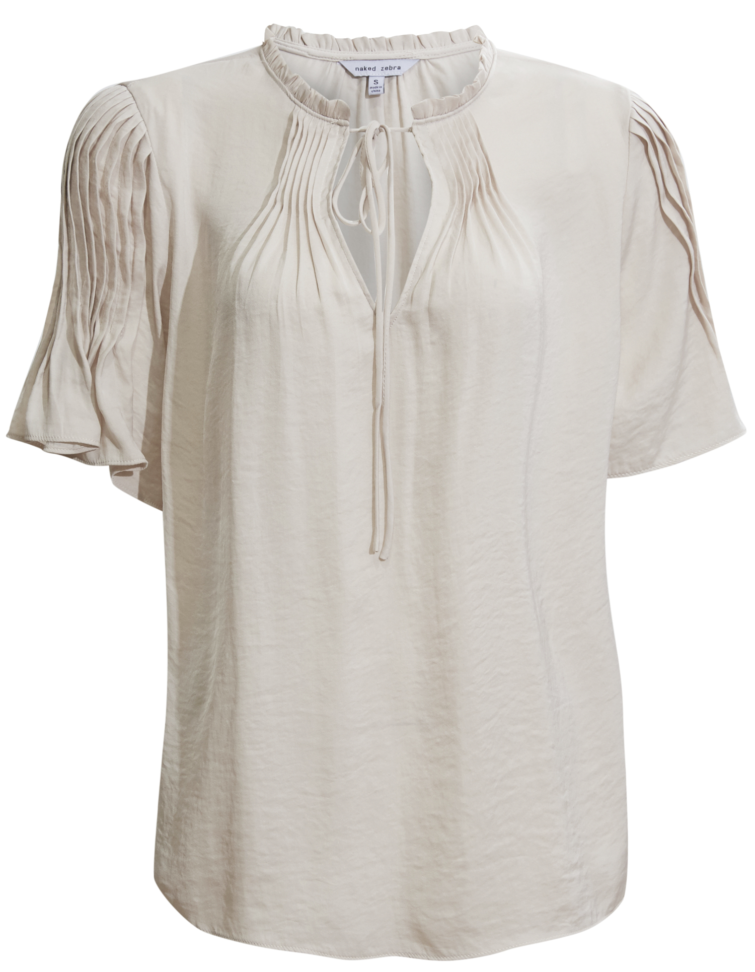 Pintuck Elbow Sleeve Blouse