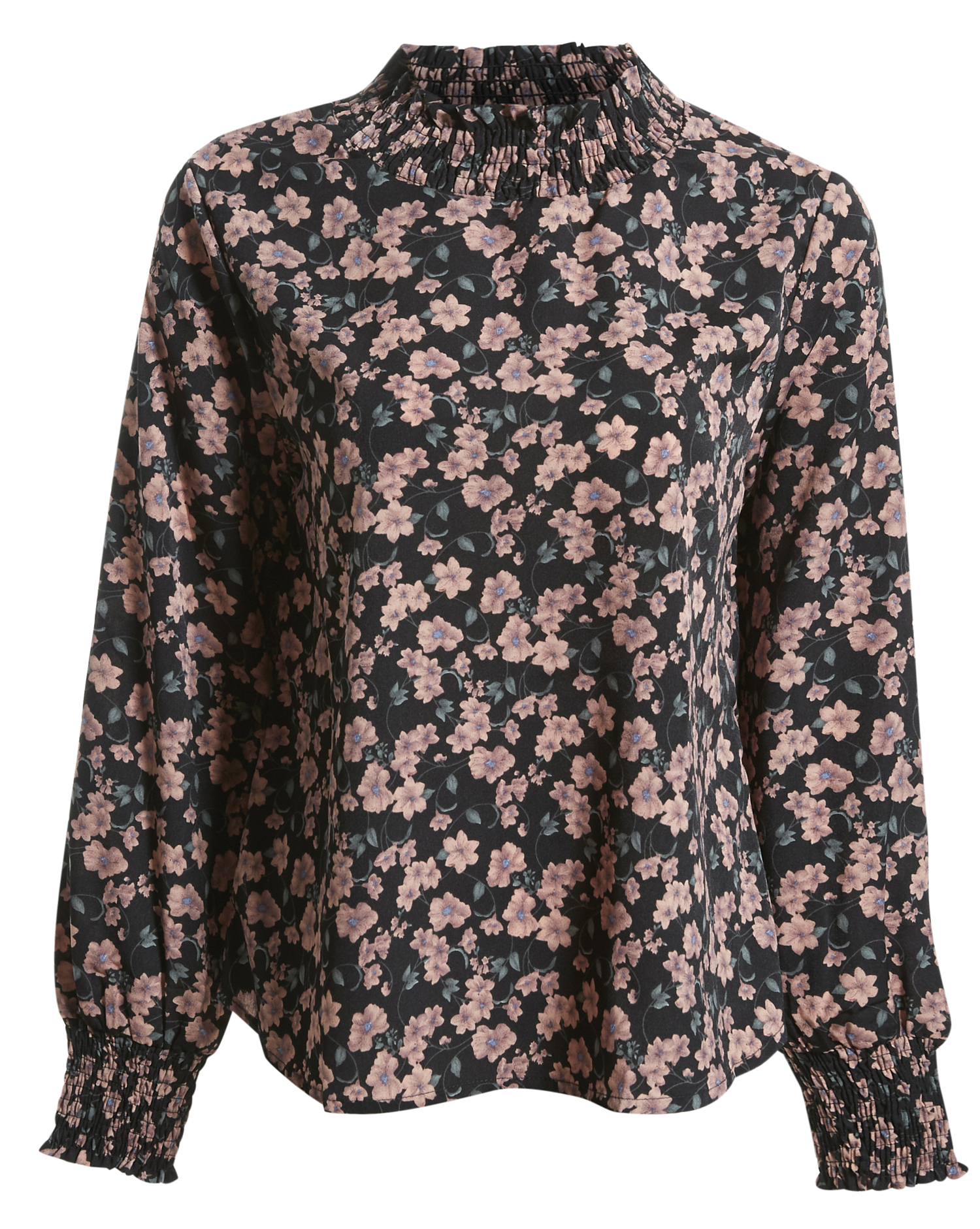 Ruffle Neck Floral Top