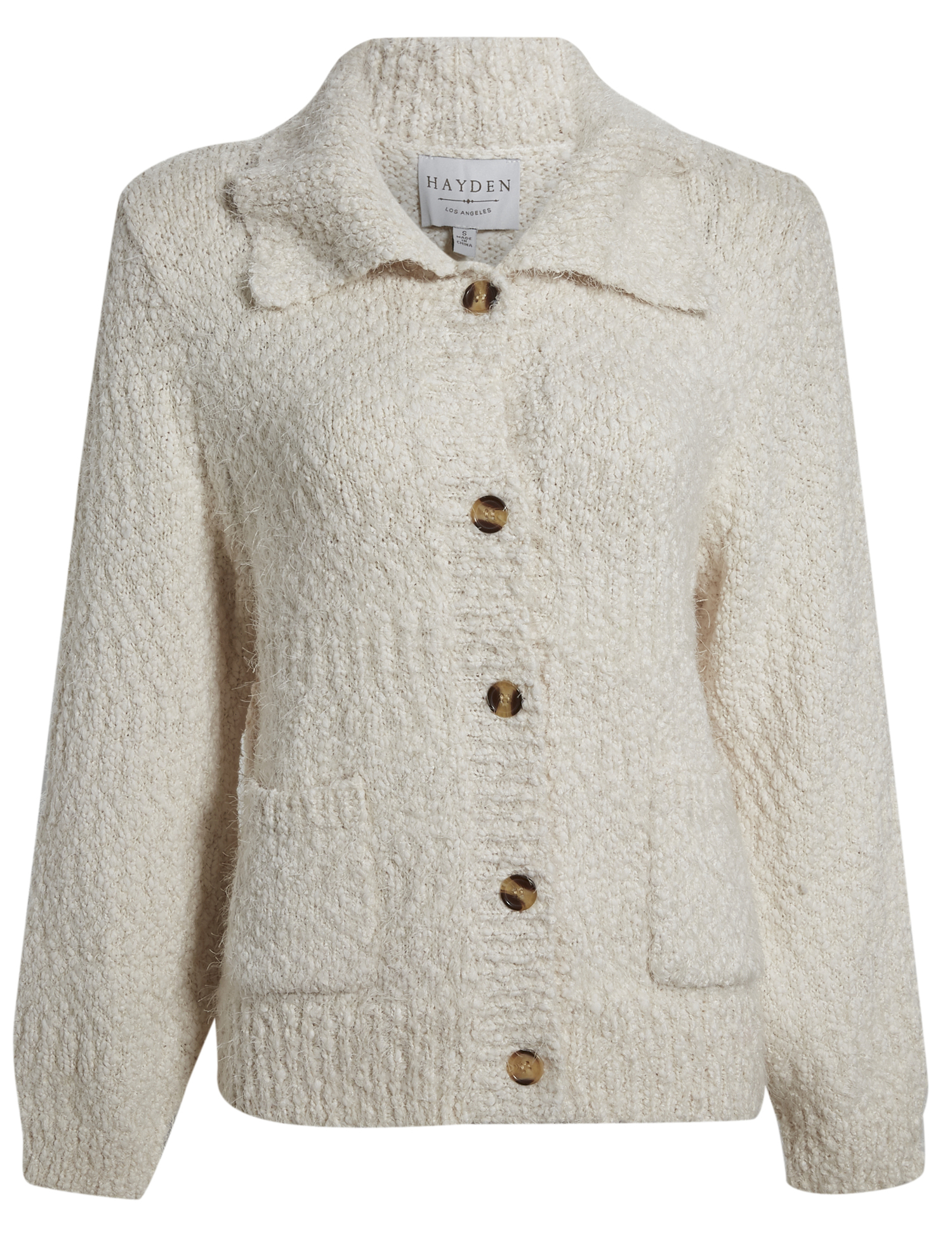 Fuzzy Popcorn Button Up Cardigan