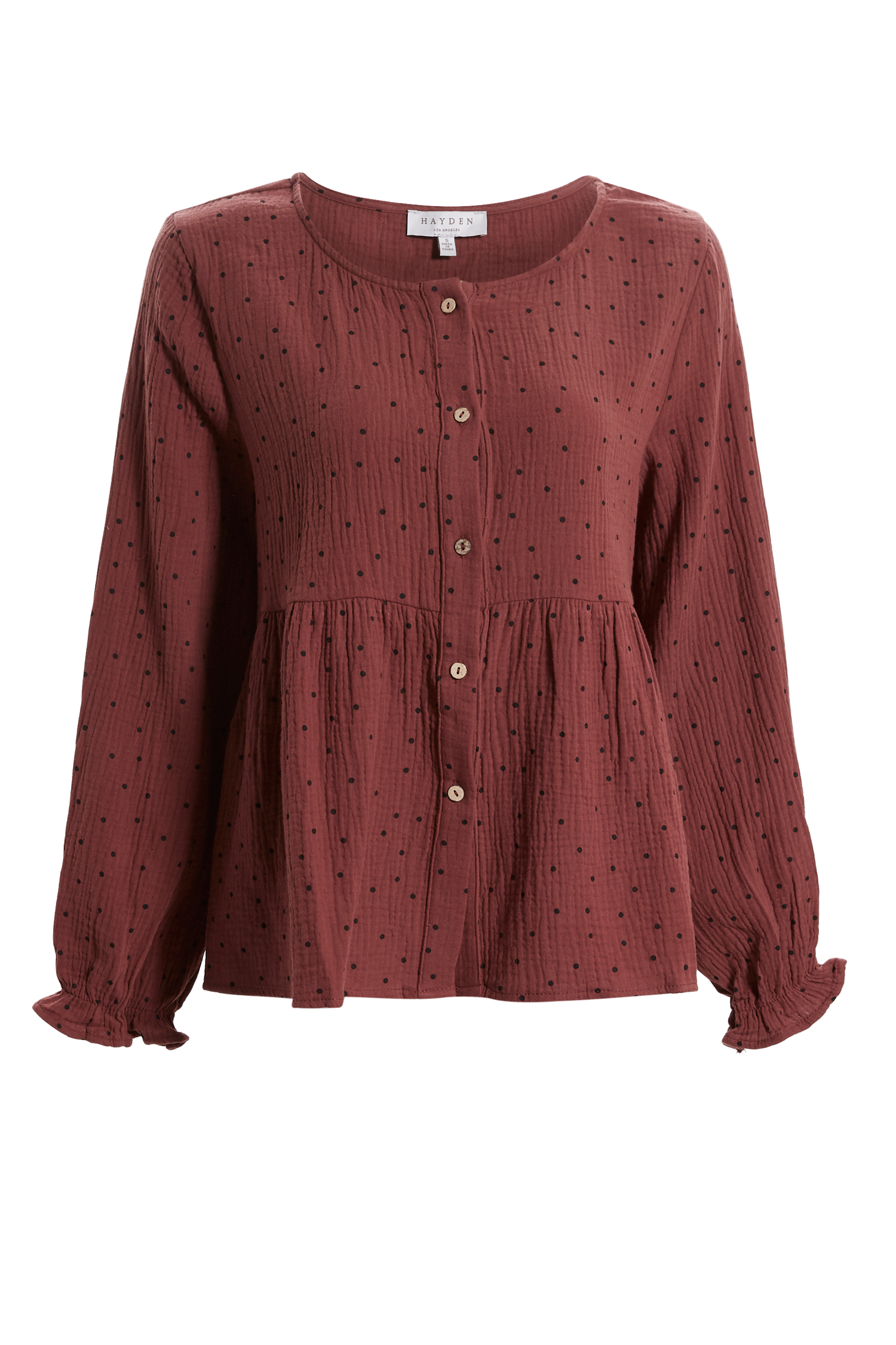 Polka Dot Baby Doll Blouse