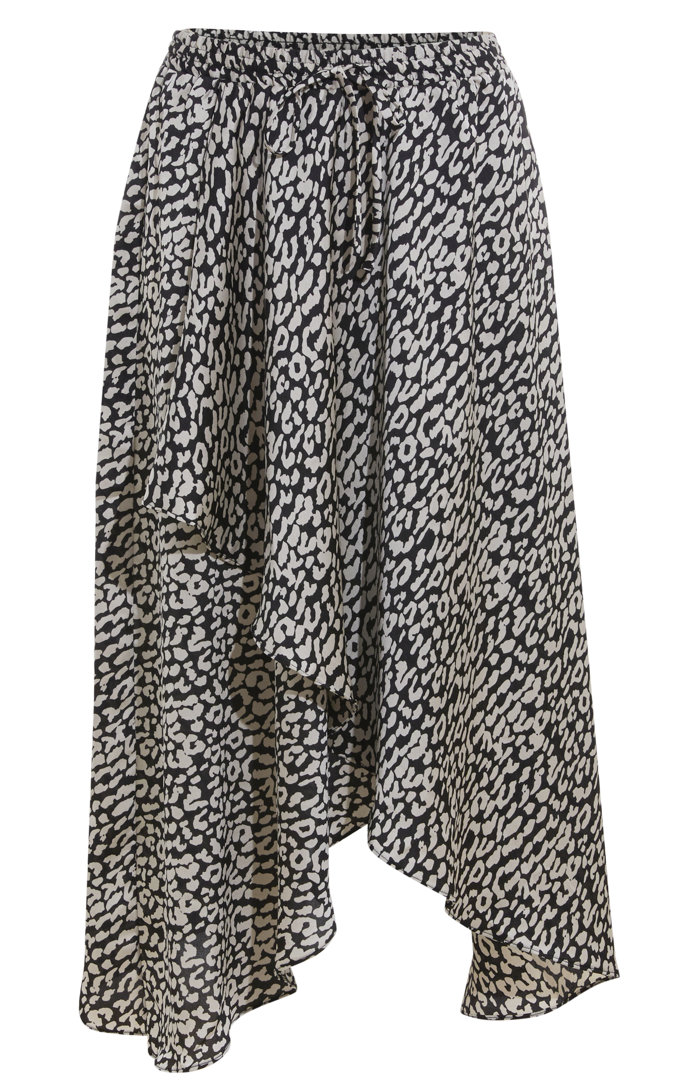 Printed Faux Wrap Skirt