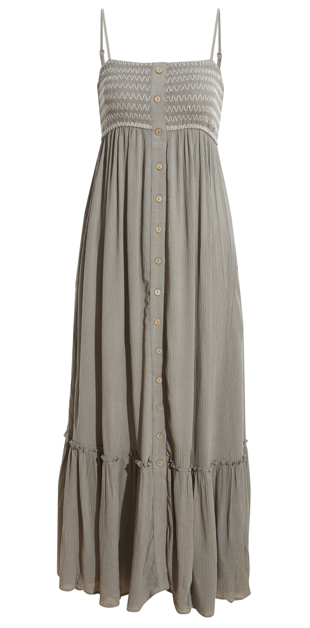 Smocked Maxi Dress in Grey S - L | DAILYLOOK