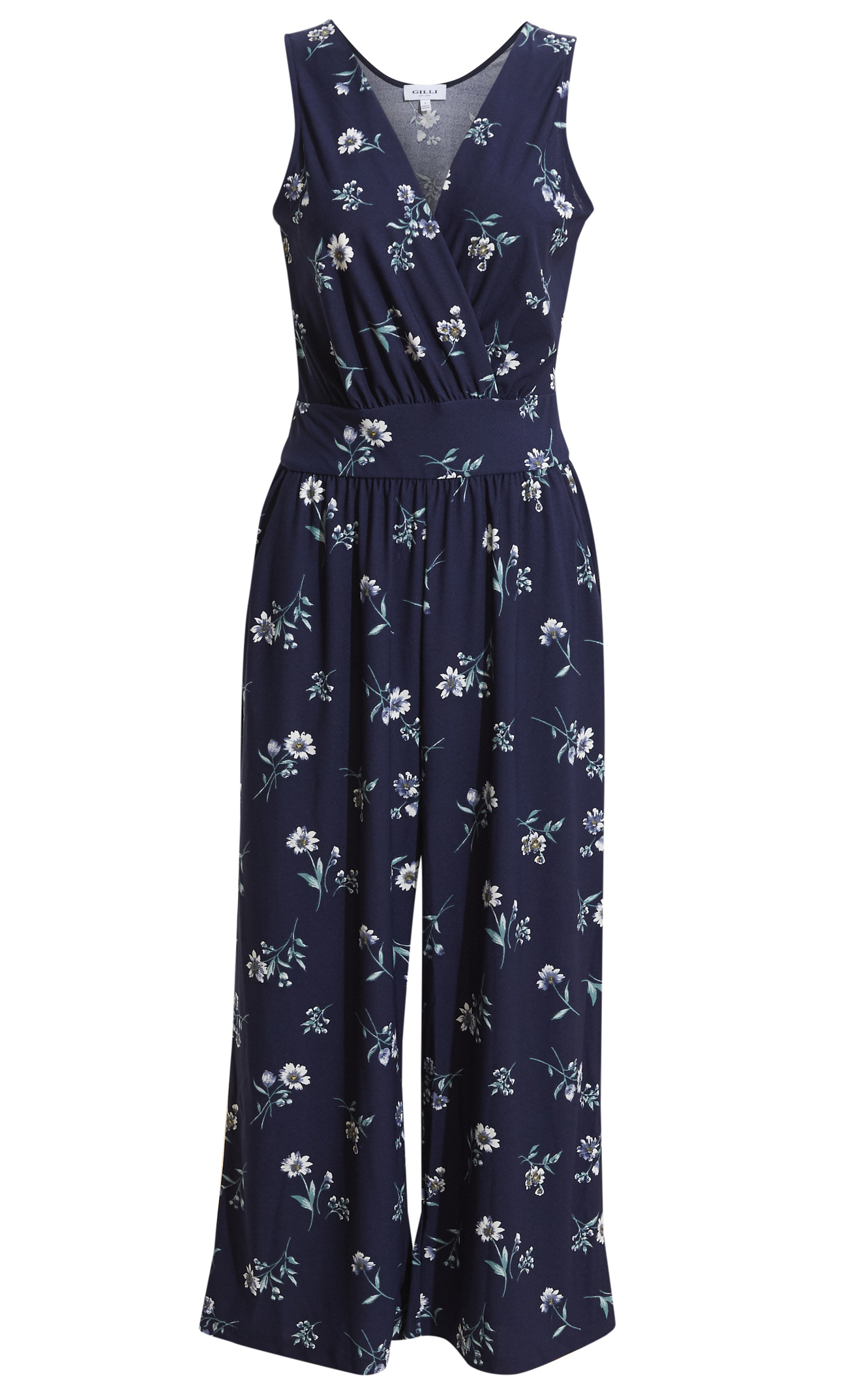 Floral Print Cropped Jumpsuit