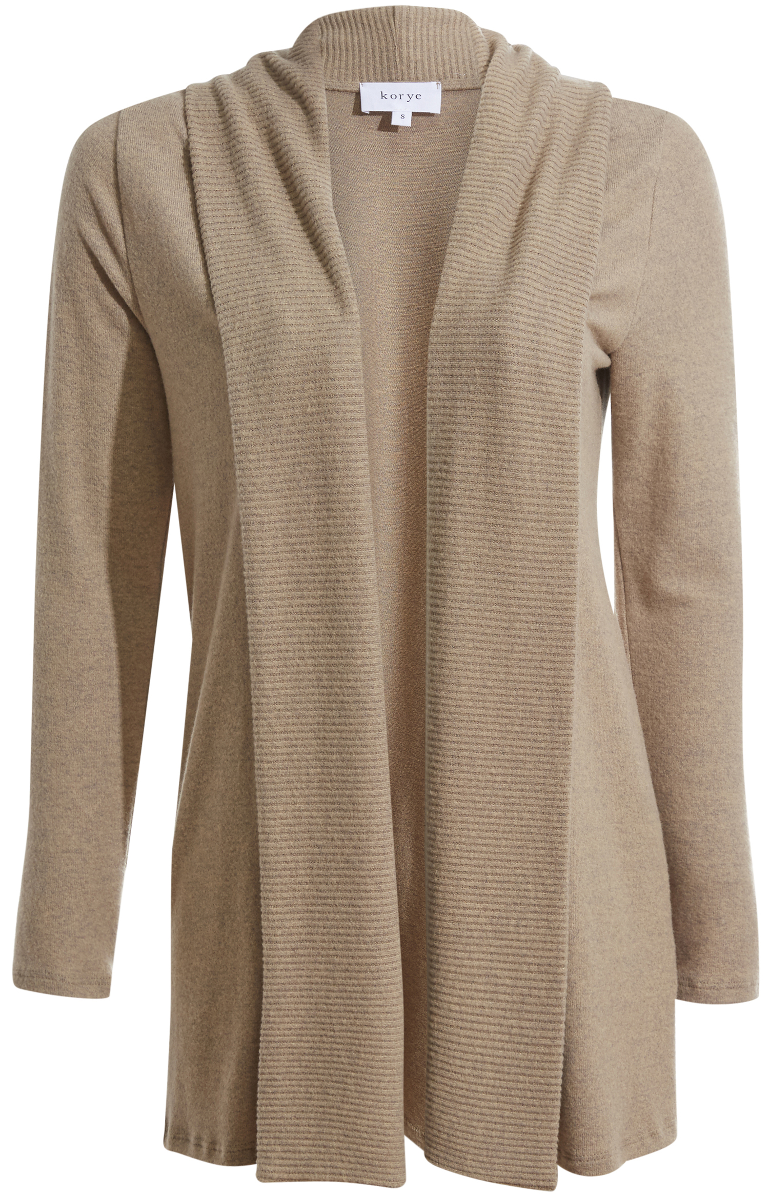 Ribbed Collar Brushed Cardigan
