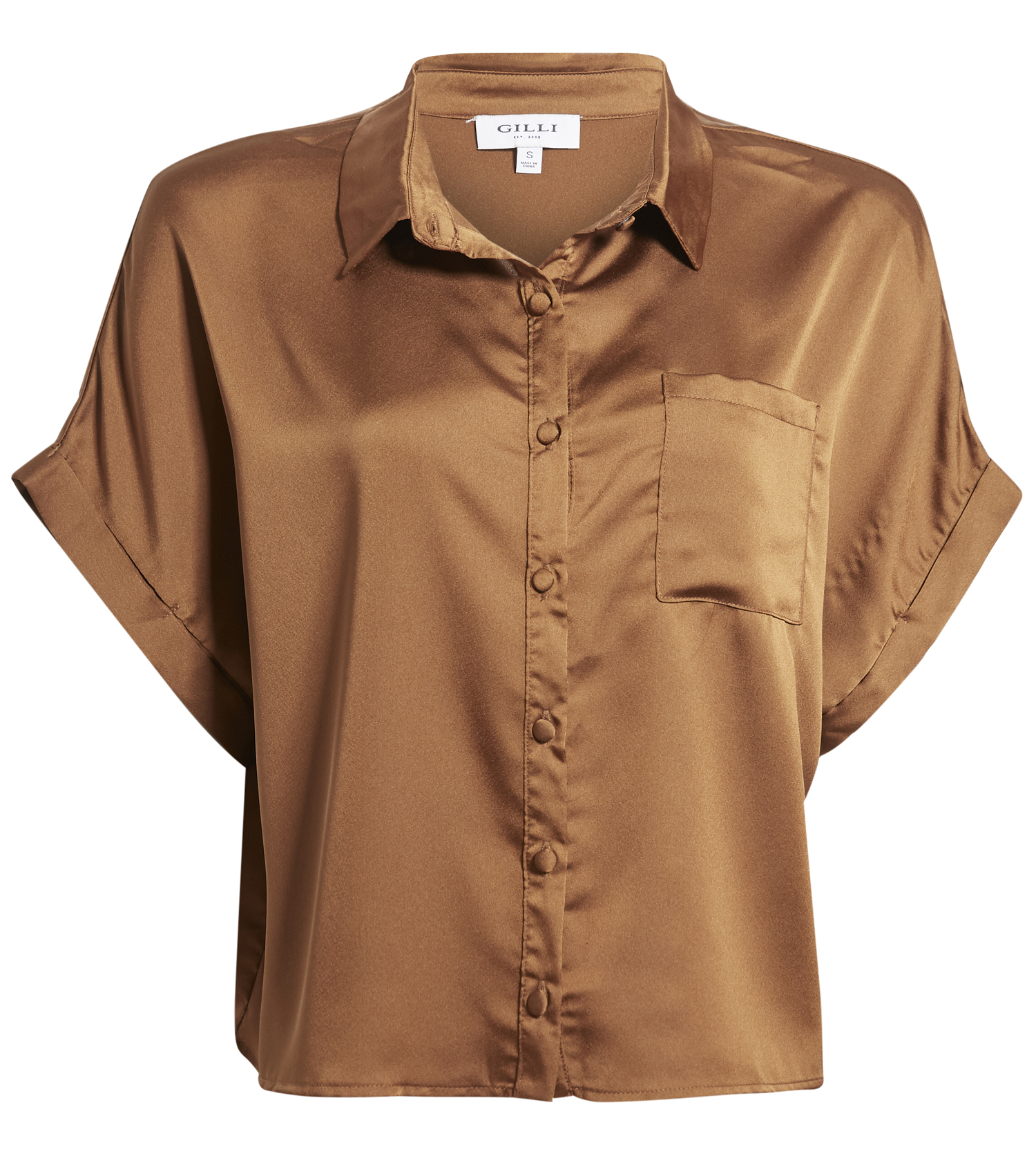 Satin Button Down Blouse