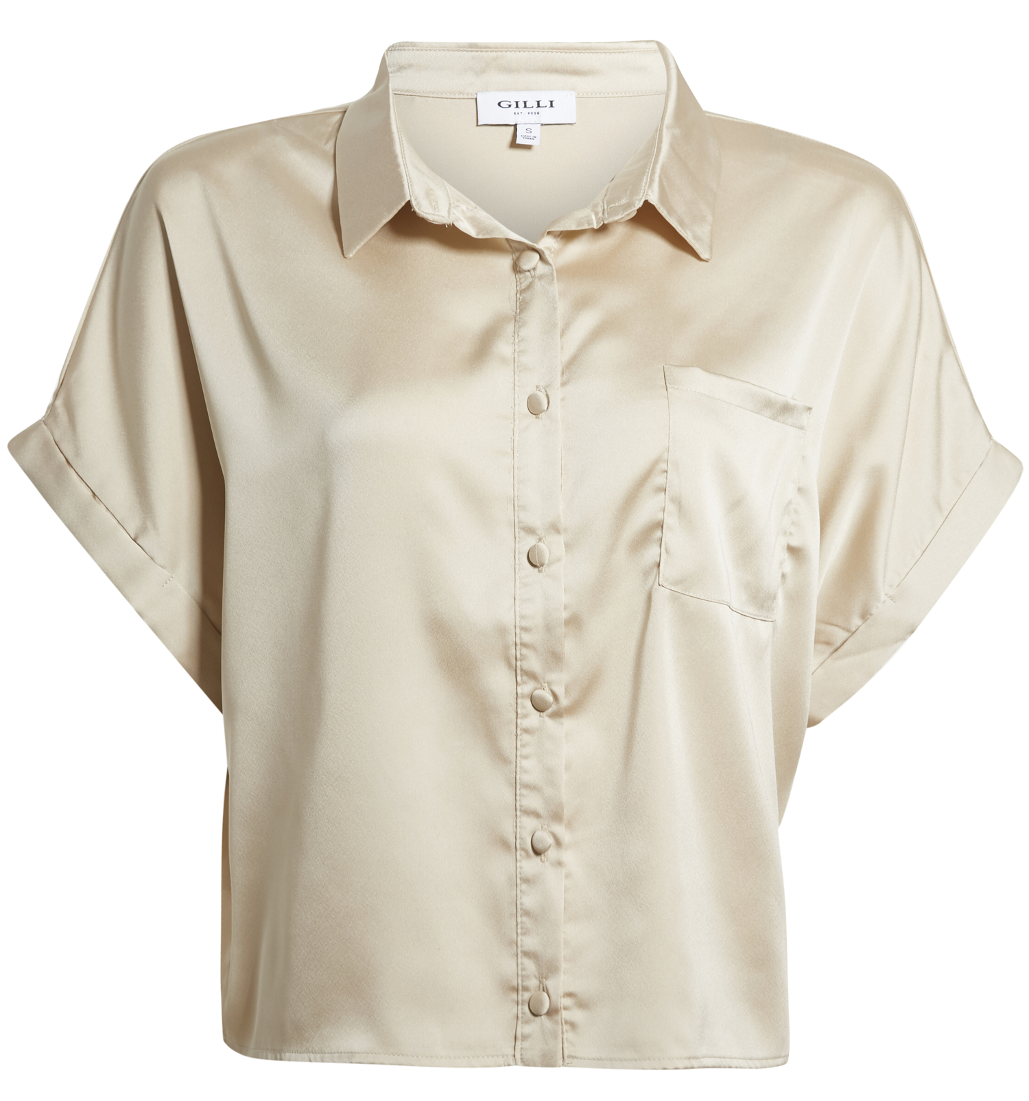 Satin Button Down Blouse