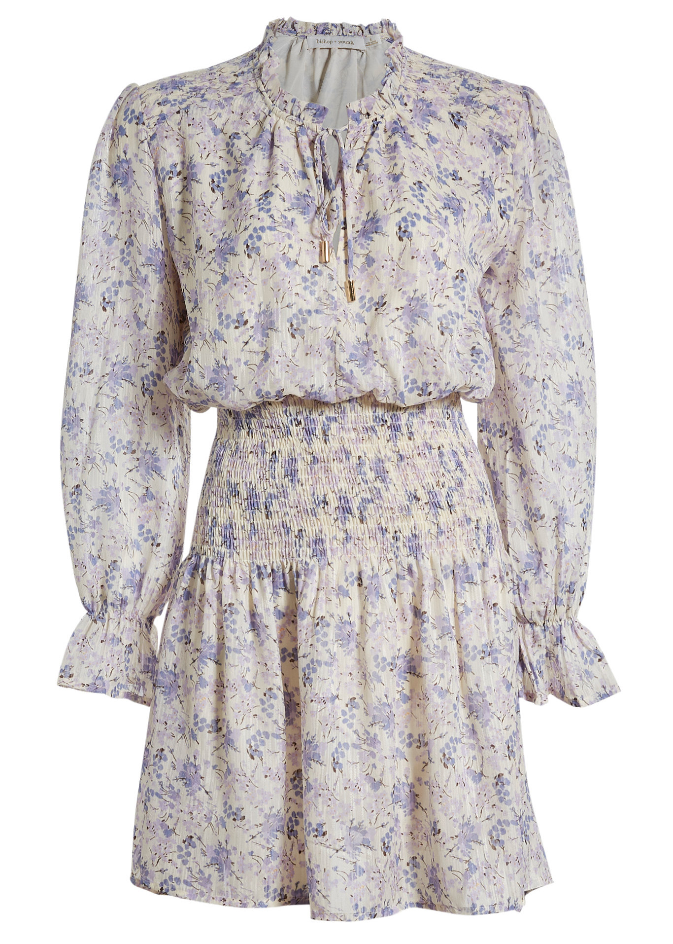 Bishop+Young Smocked Waist Floral Print Dress