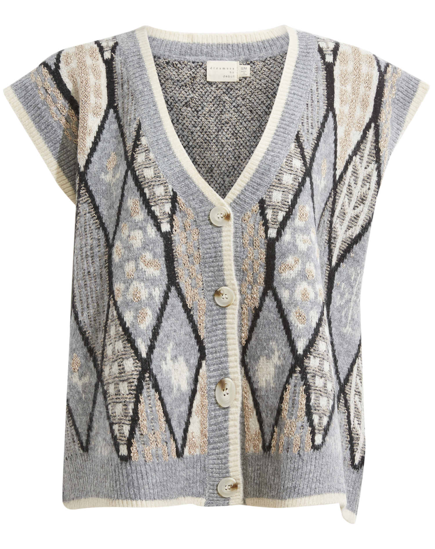 Pattern Vest Cardigan