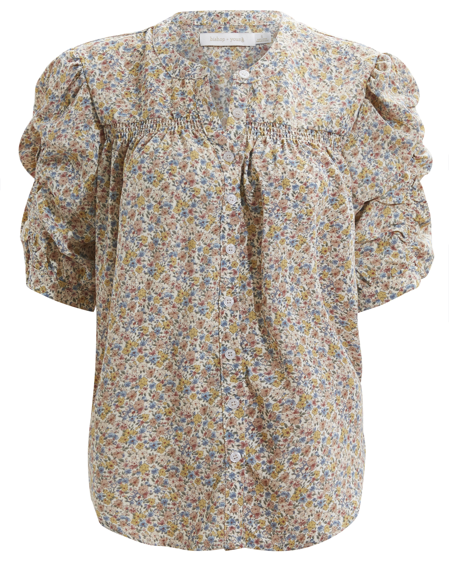 Bishop+Young Ruched Sleeve Blouse