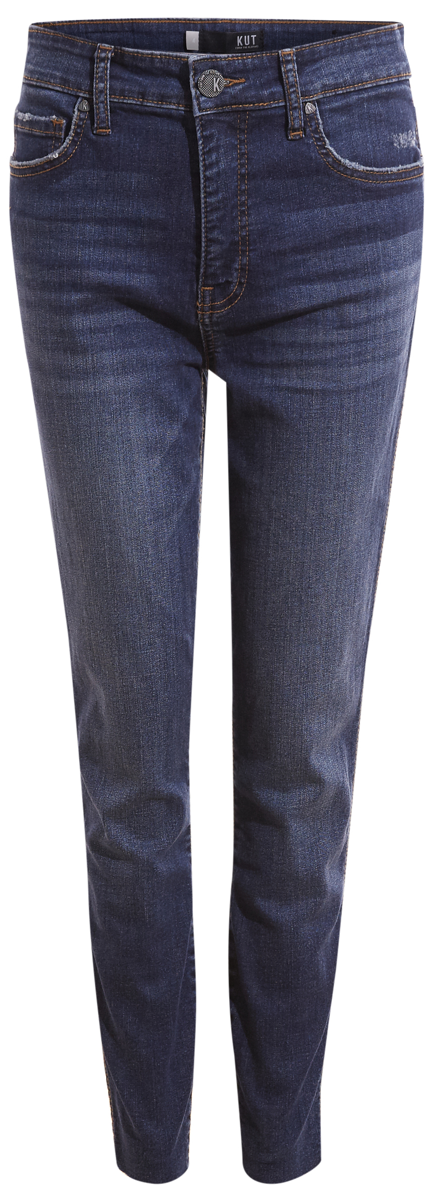 KUT from the Kloth High Rise-Fab Ab-Ankle Raw Hem Denim