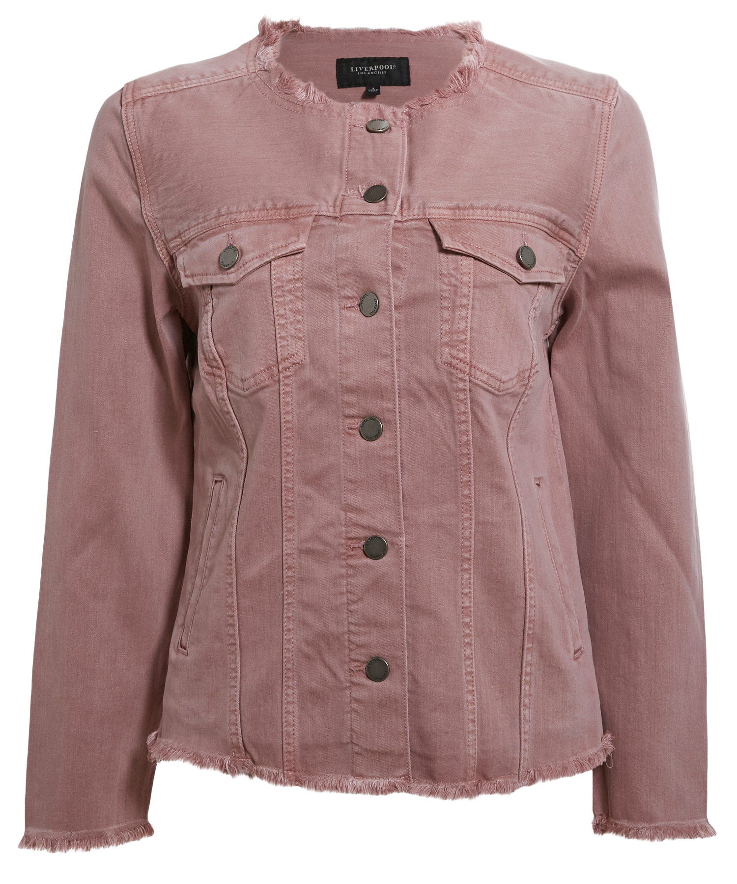 Liverpool Classic Jean Jacket with Frayed Hem