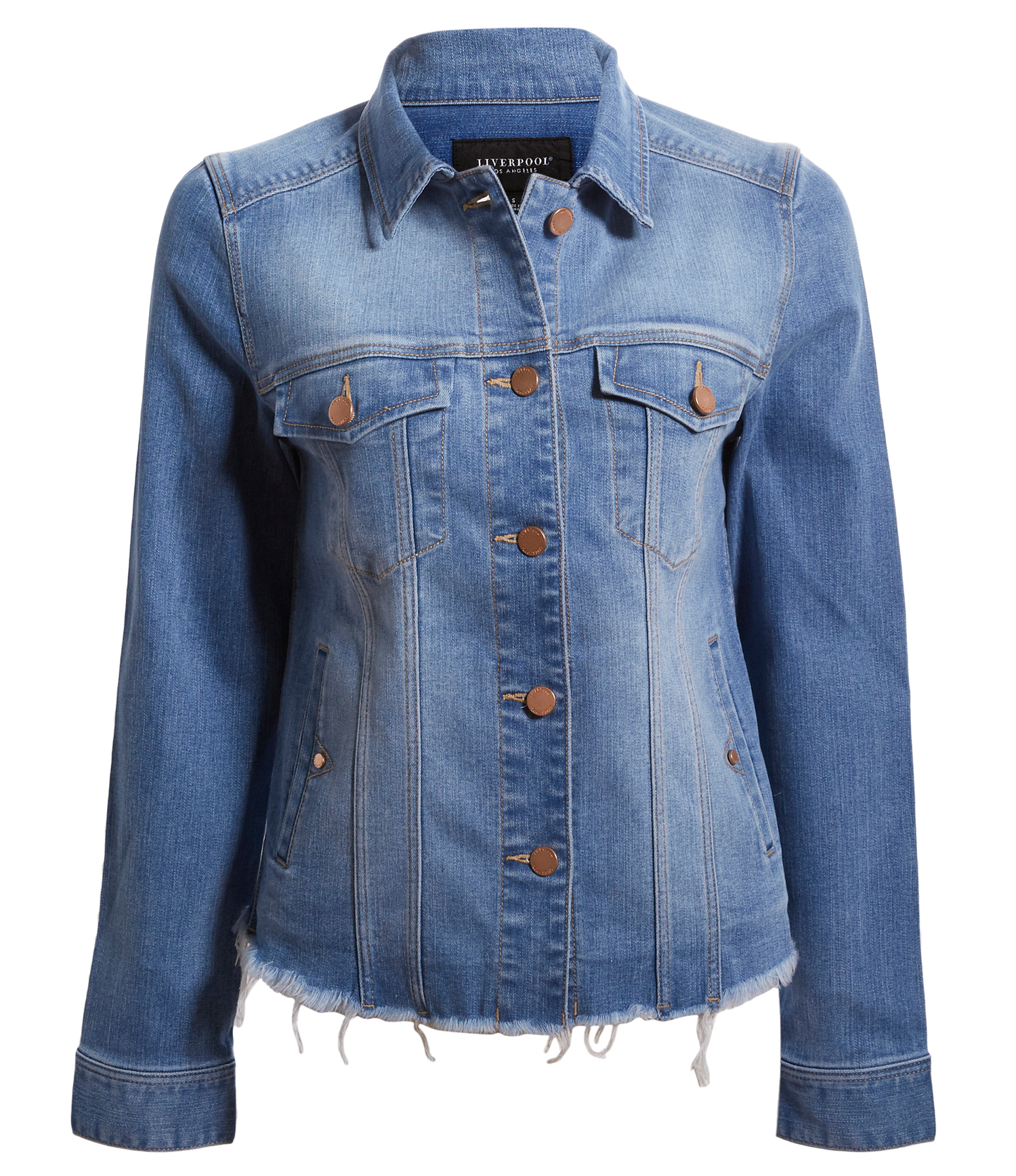 Liverpool Jean Jacket with Fray Hem
