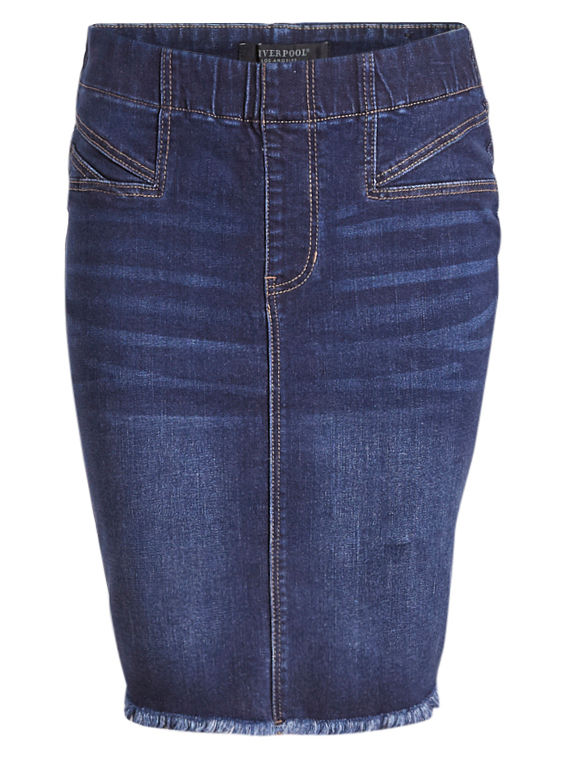 Liverpool Pull On Denim Skirt