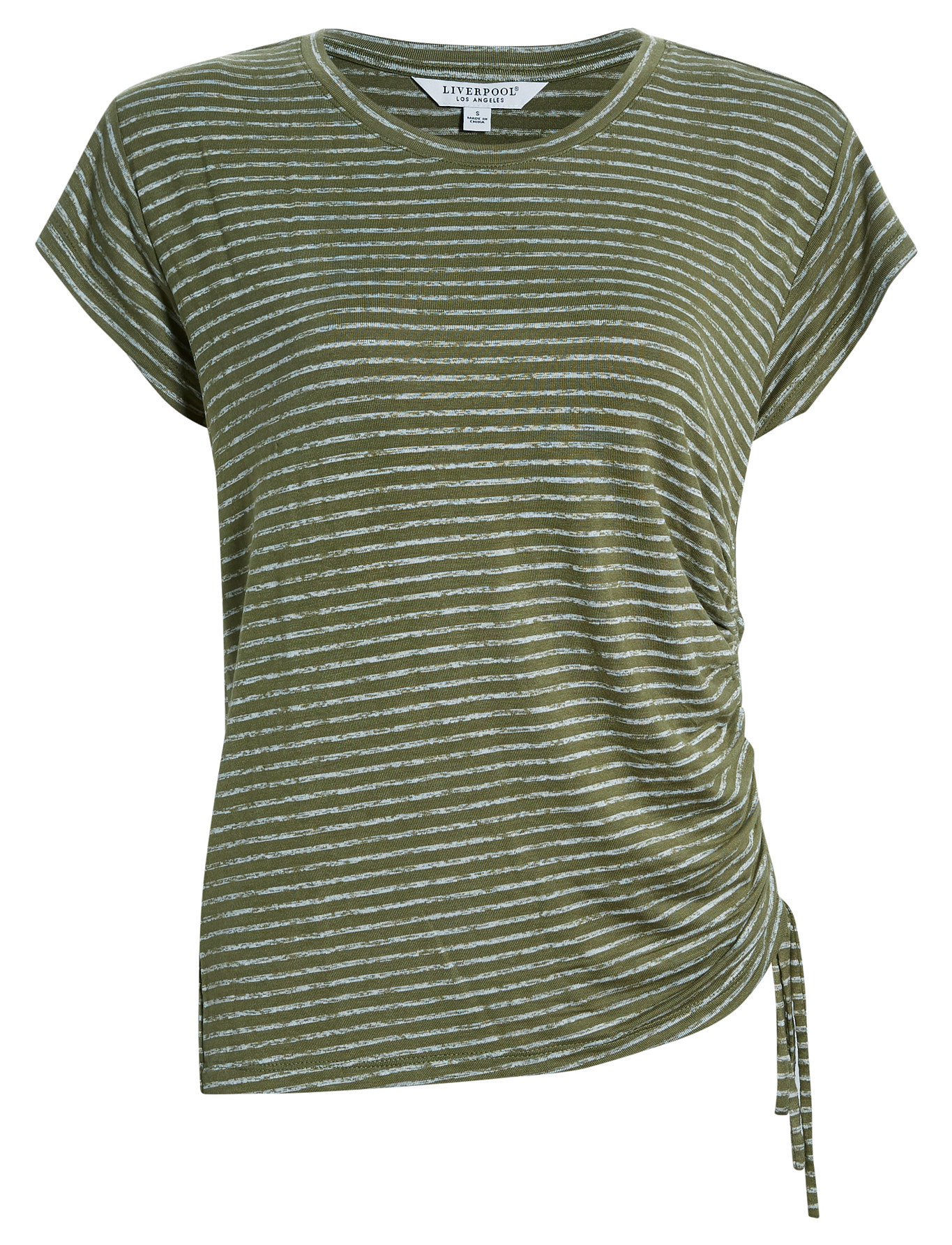 Liverpool Striped Tee with Side Cinch
