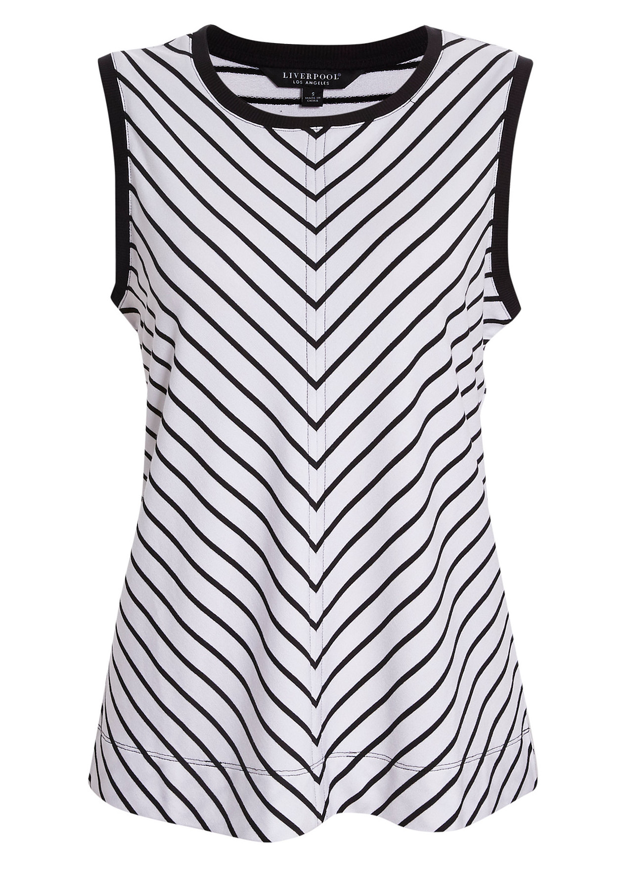 Liverpool Sleeveless Striped Tank Top