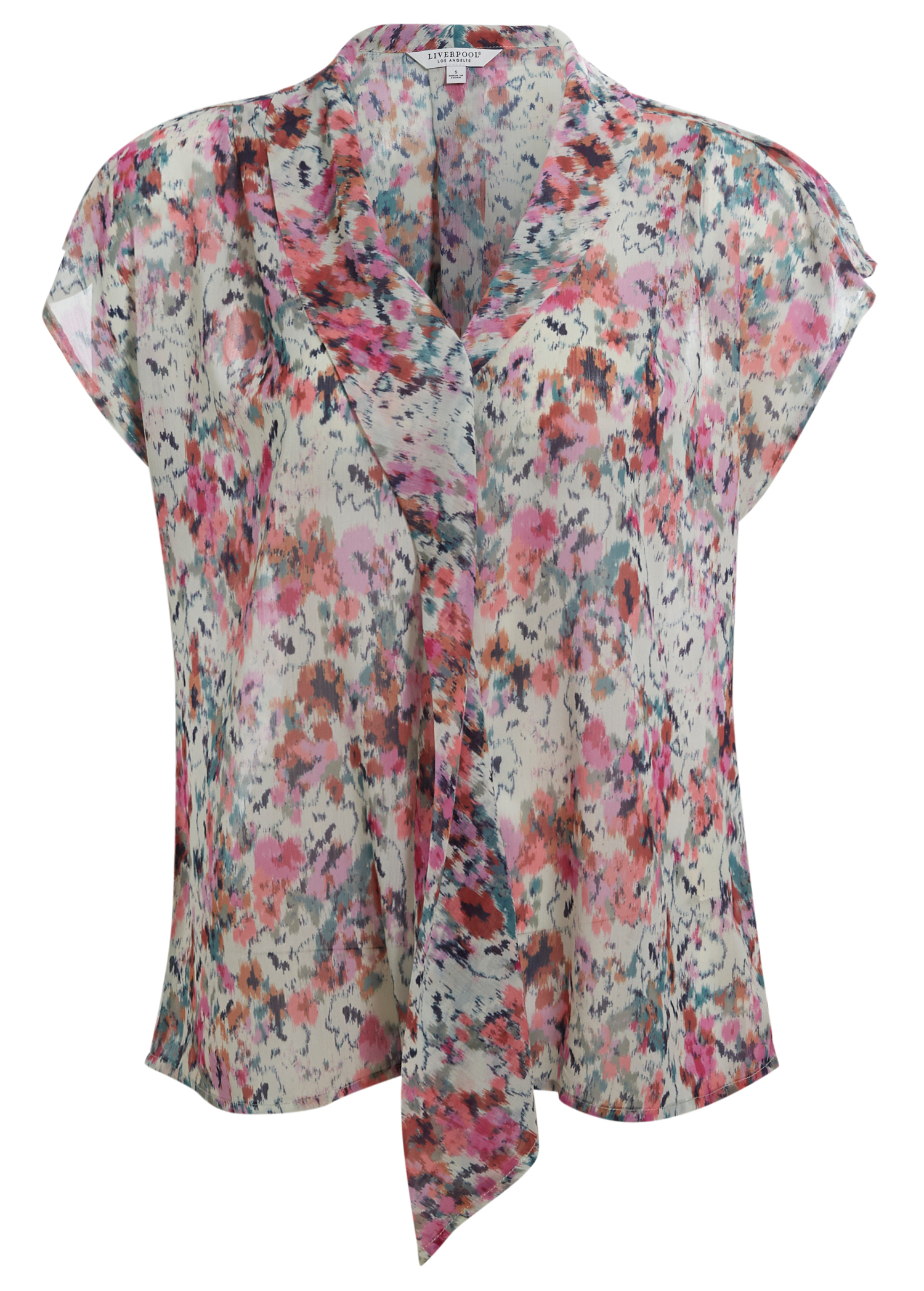 Liverpool Sleeveless Blouse with Front Drape