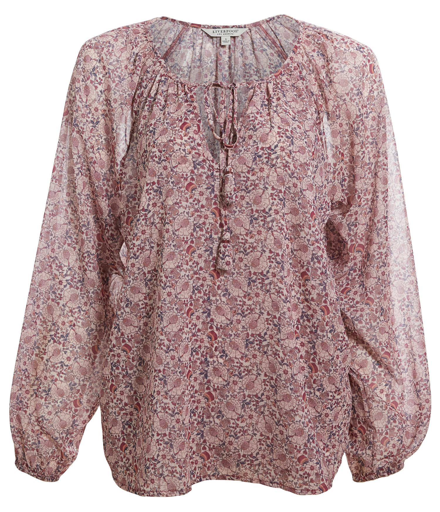 Liverpool Floral Print Split Neck