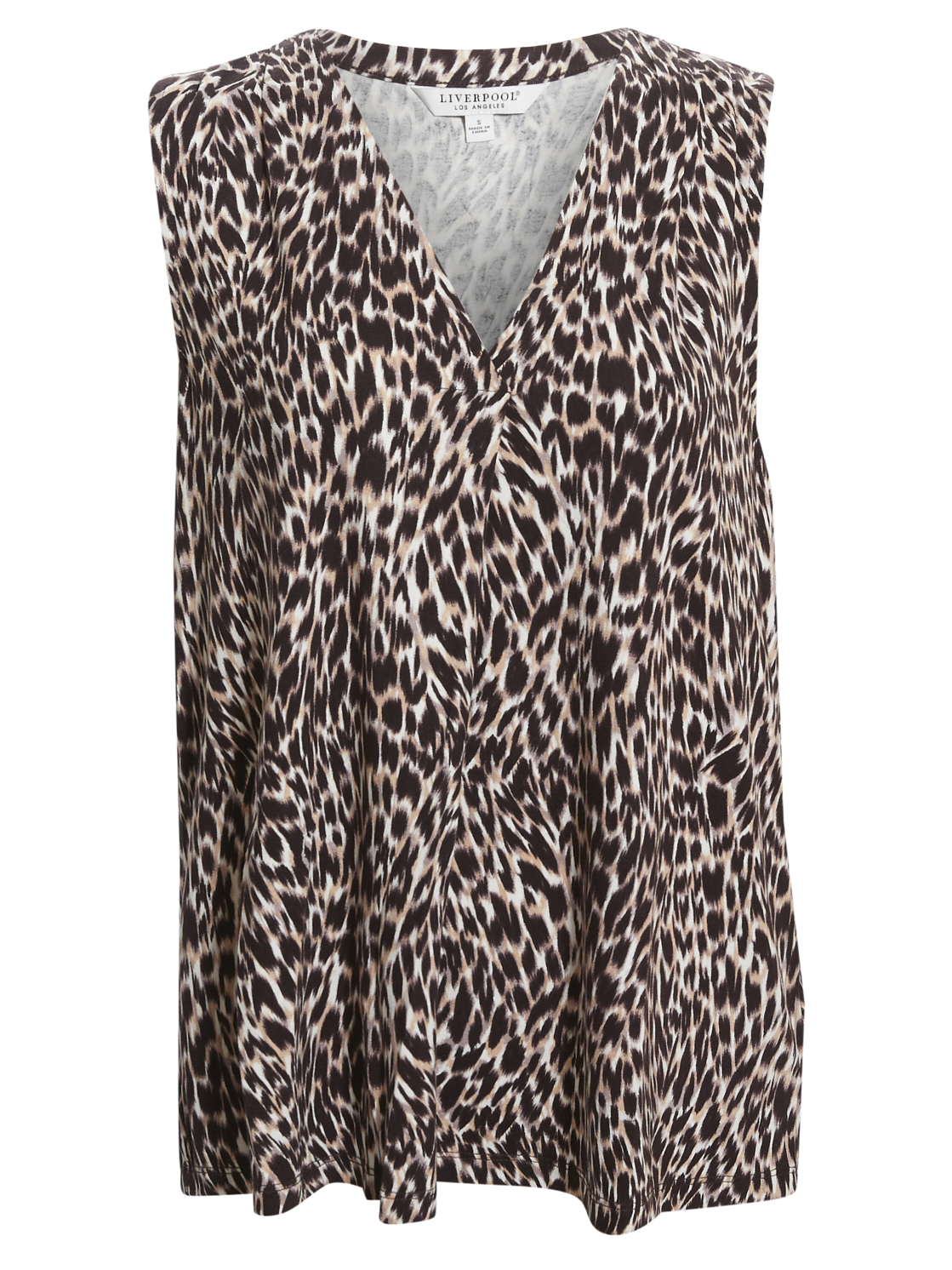 Liverpool Animal Print V Neck