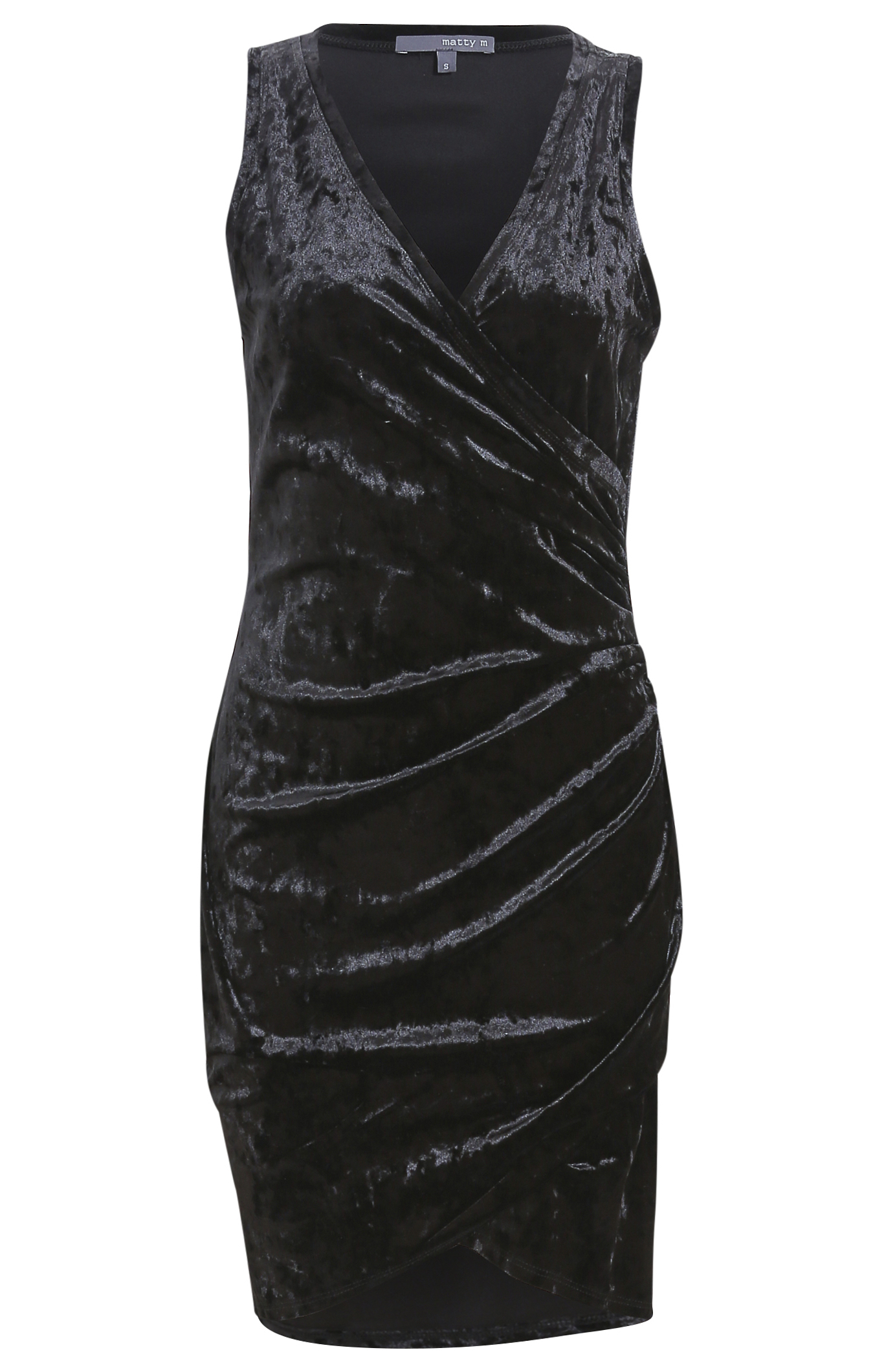 Shirred Side Velvet Mini Dress