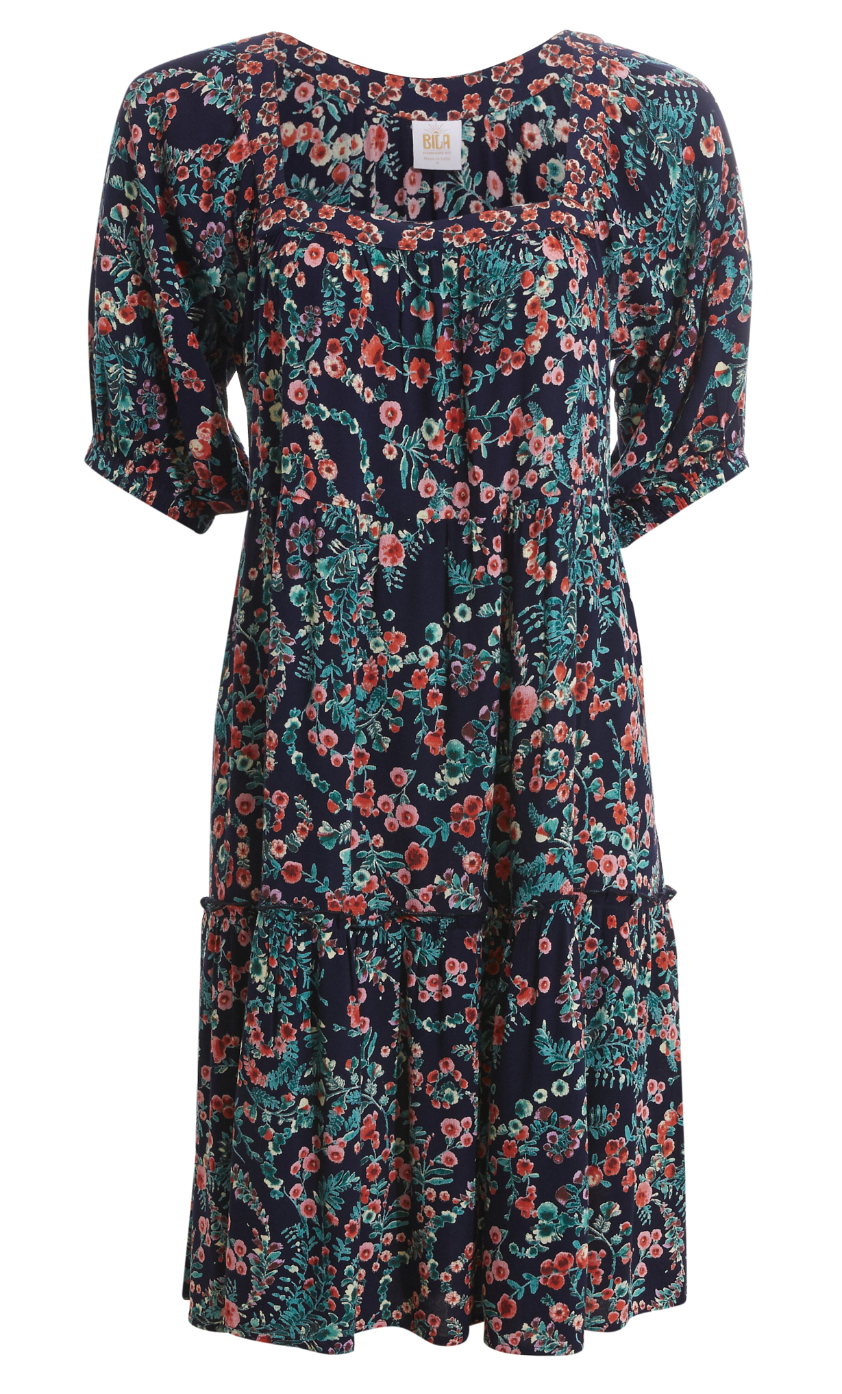 Square Neck Floral Dress