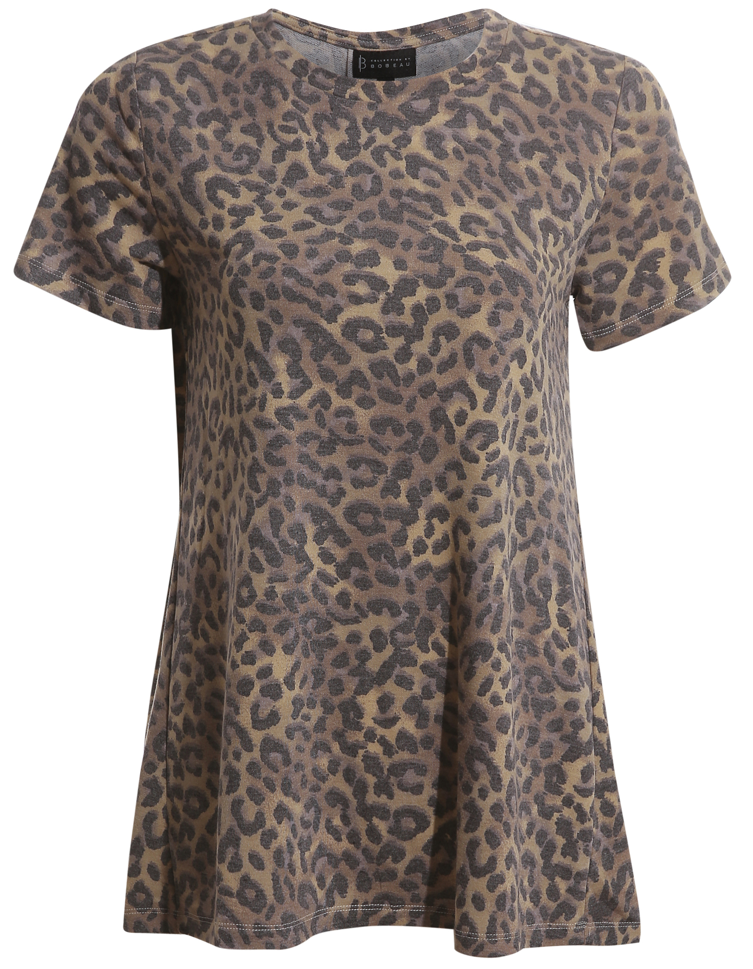 Short Sleeve Animal Print Top